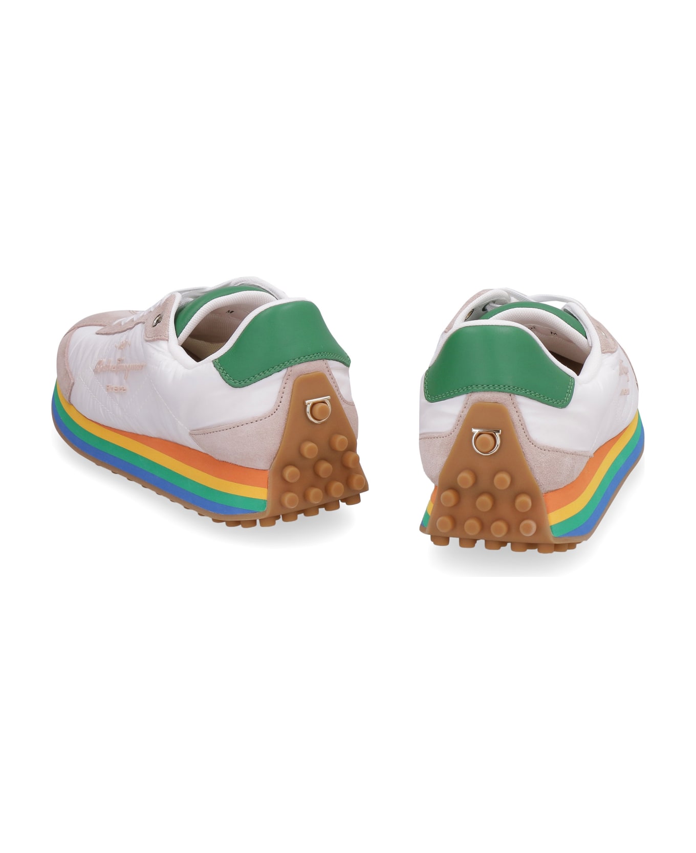 Ferragamo Nylon Low-top Sneakers - White