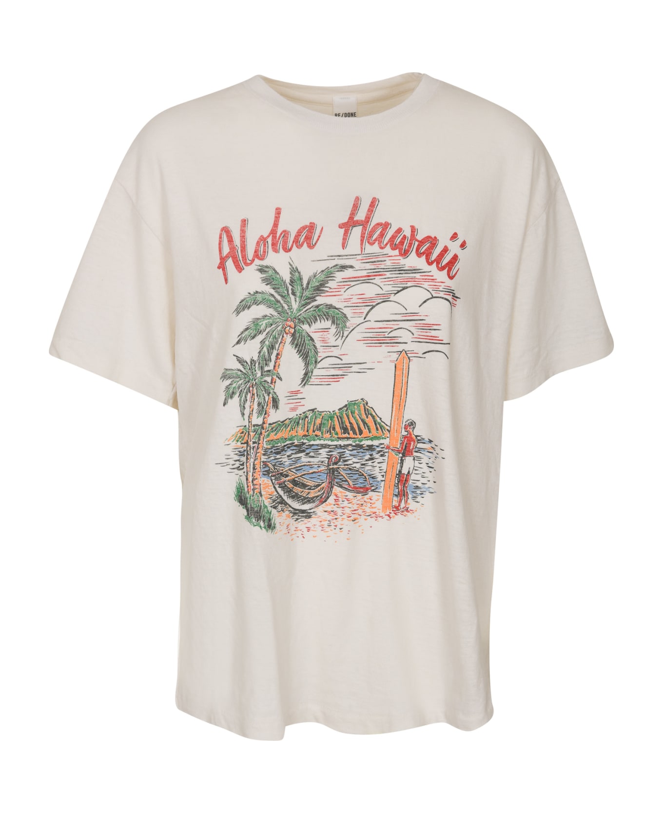 RE/DONE Hawaii Printed T-shirt - Vintage White