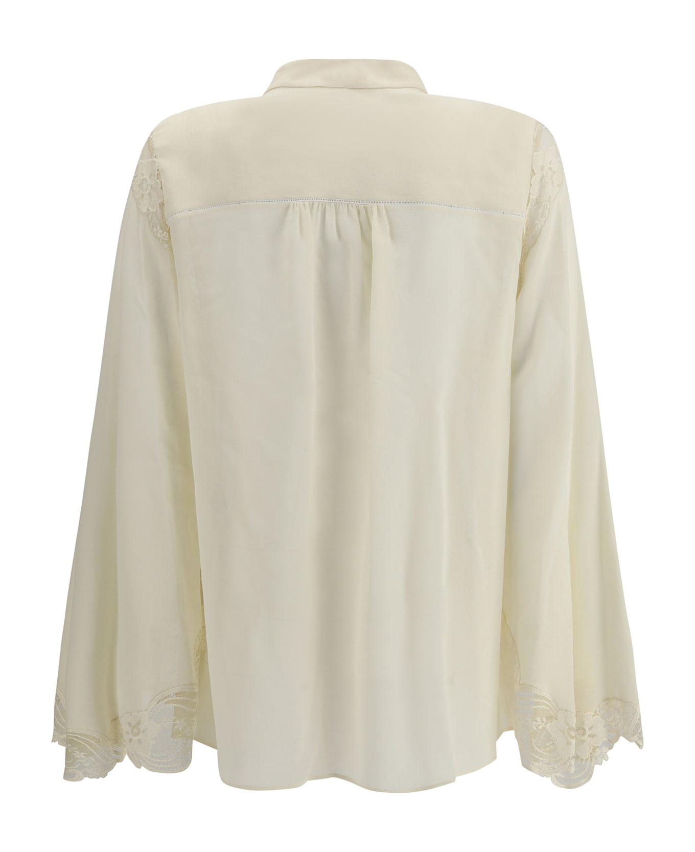 Chloé Silk Georgette And Lace Blouse