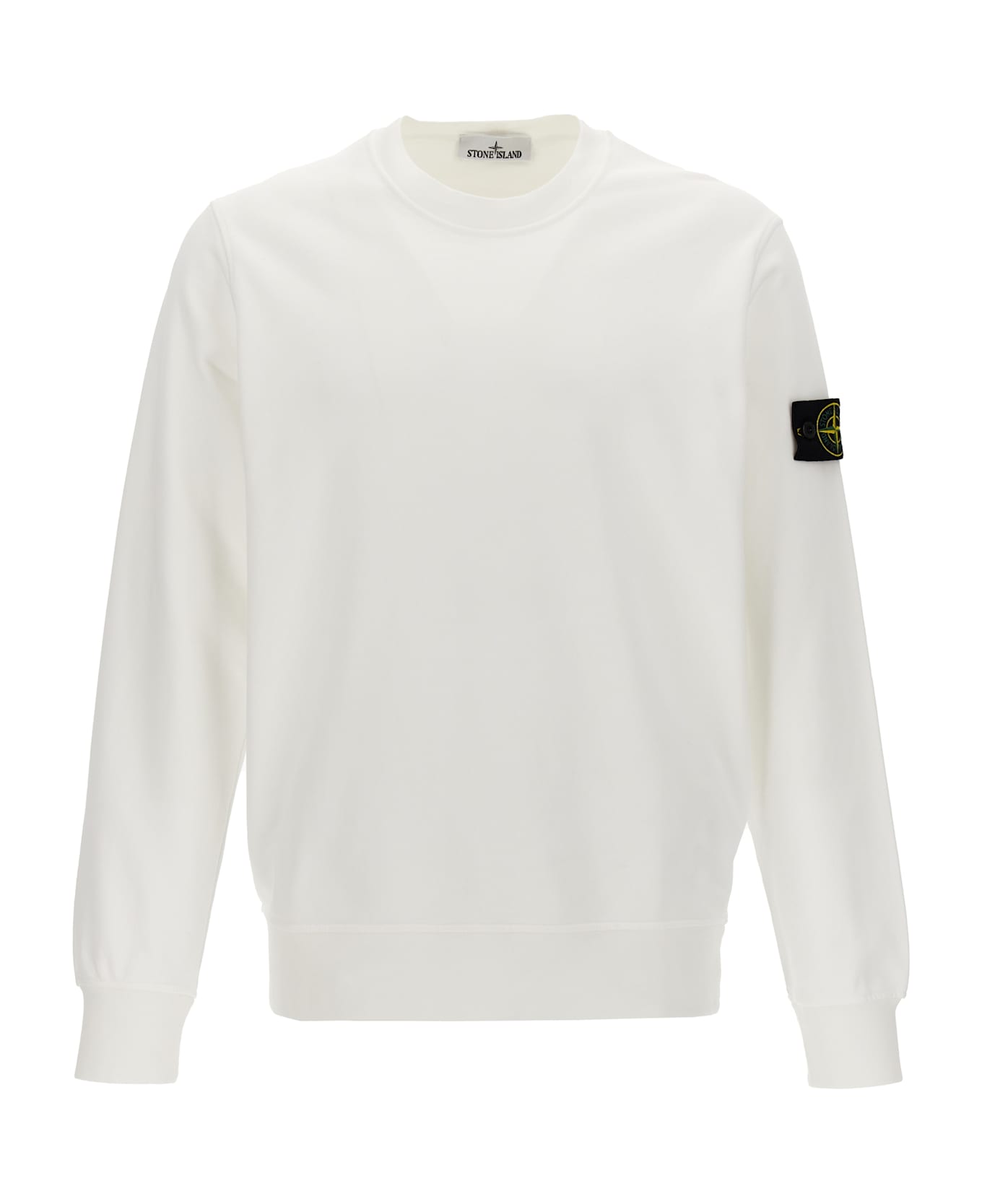 Stone Island Logo Badge Sweatshirt - White