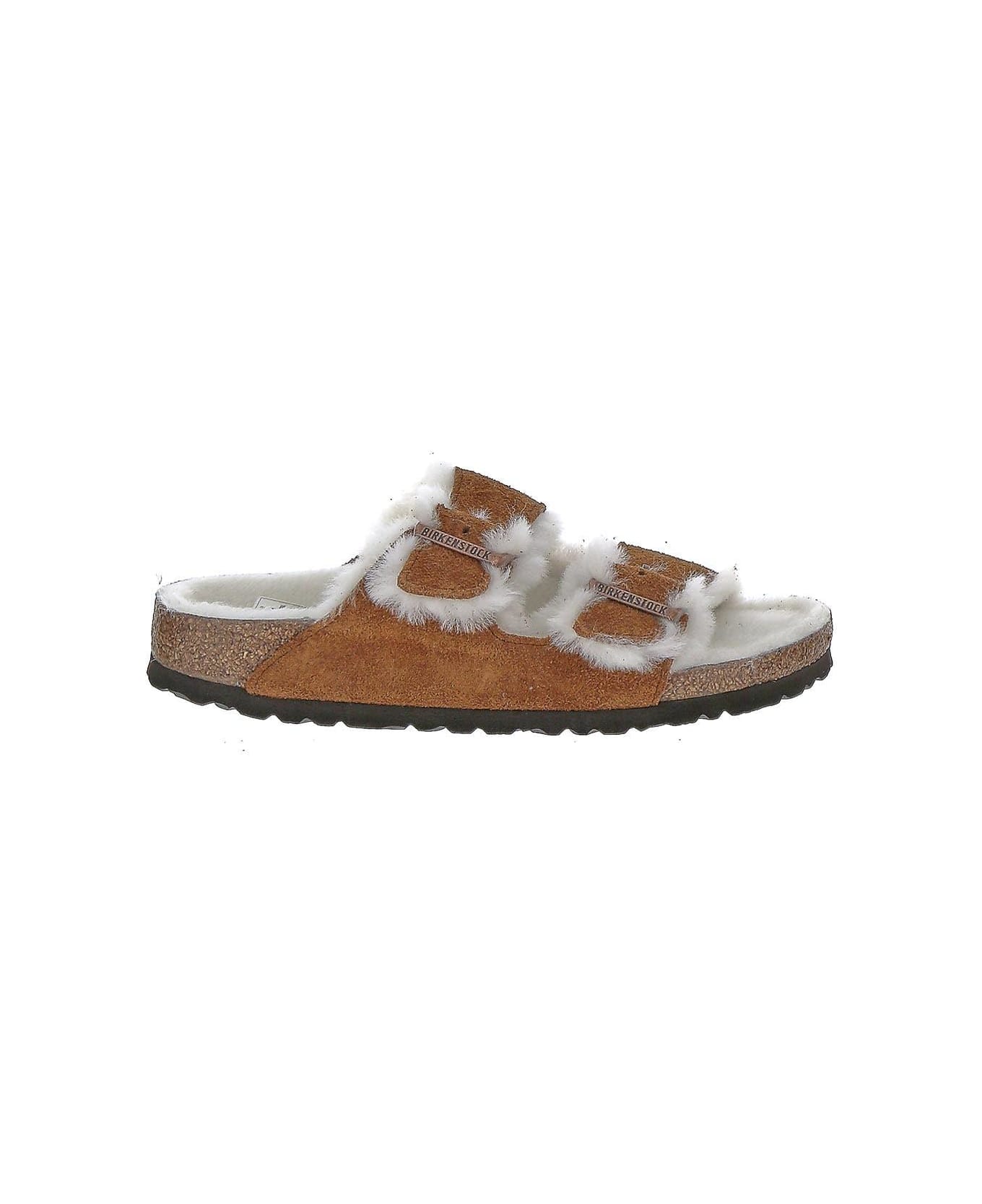 Birkenstock Arizona Shearling Slippers - Leather Brown