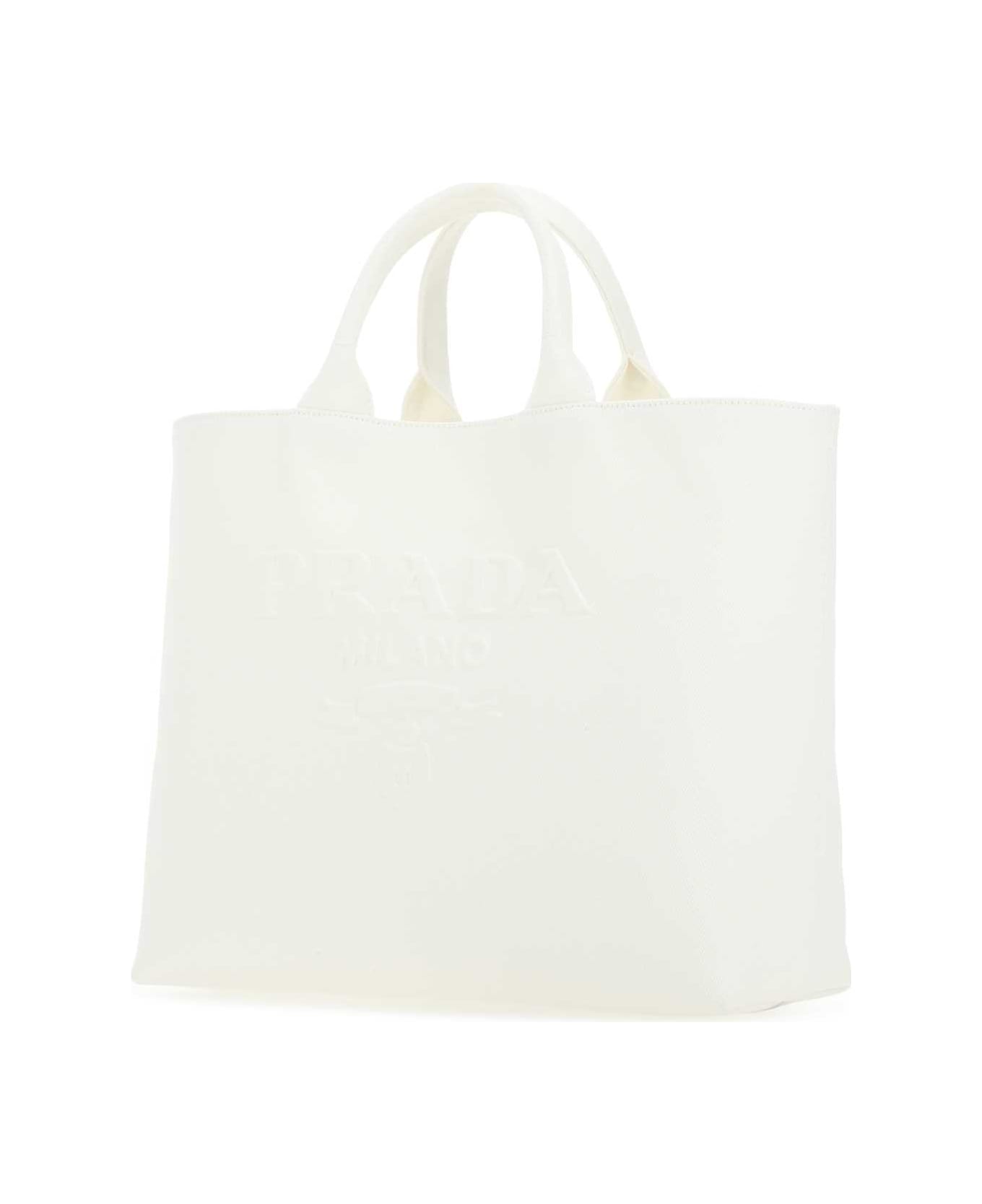Prada White Canvas Handbag - F0009