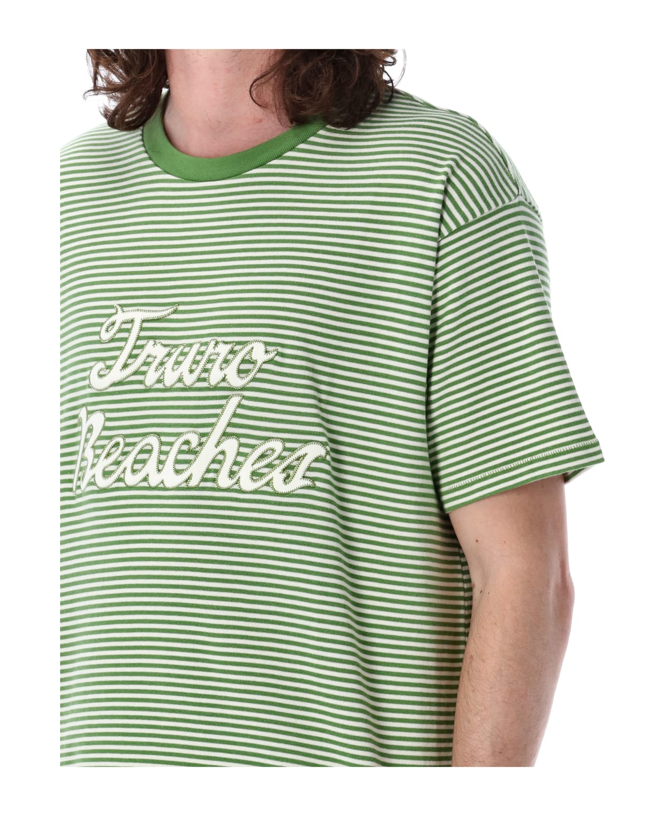 Bode Truro Stripes T-shirt - GREEN CREAM
