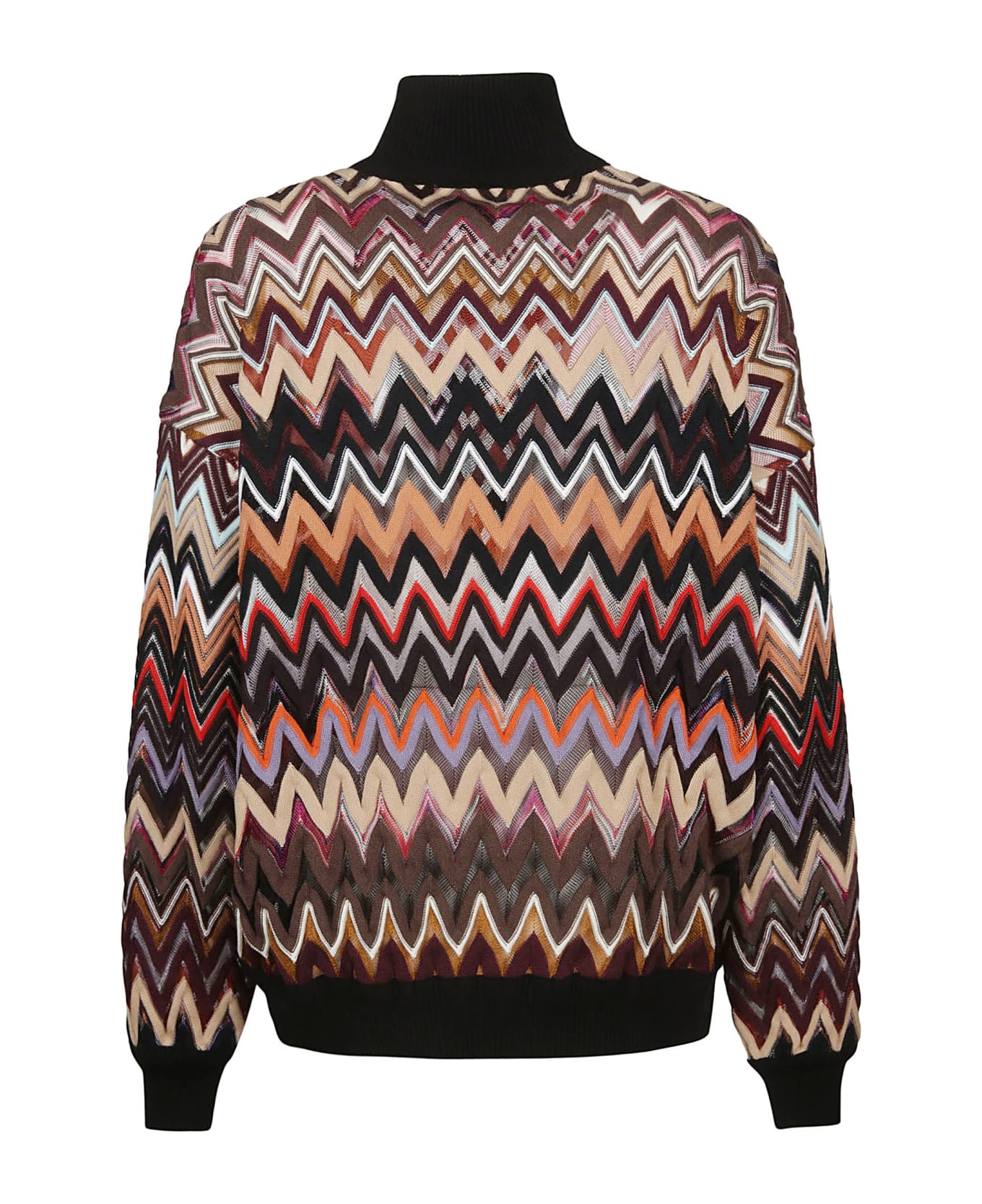 Missoni Turtle Neck Sweater - Multicolor Brown/black フリース