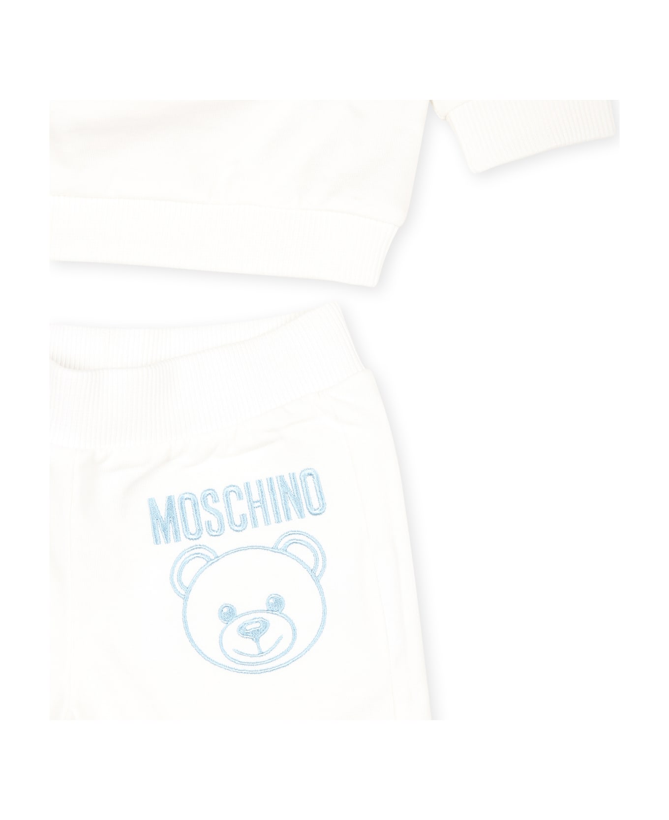 Moschino Ivory Suit For Baby Boy With Teddy Bear - Ivory