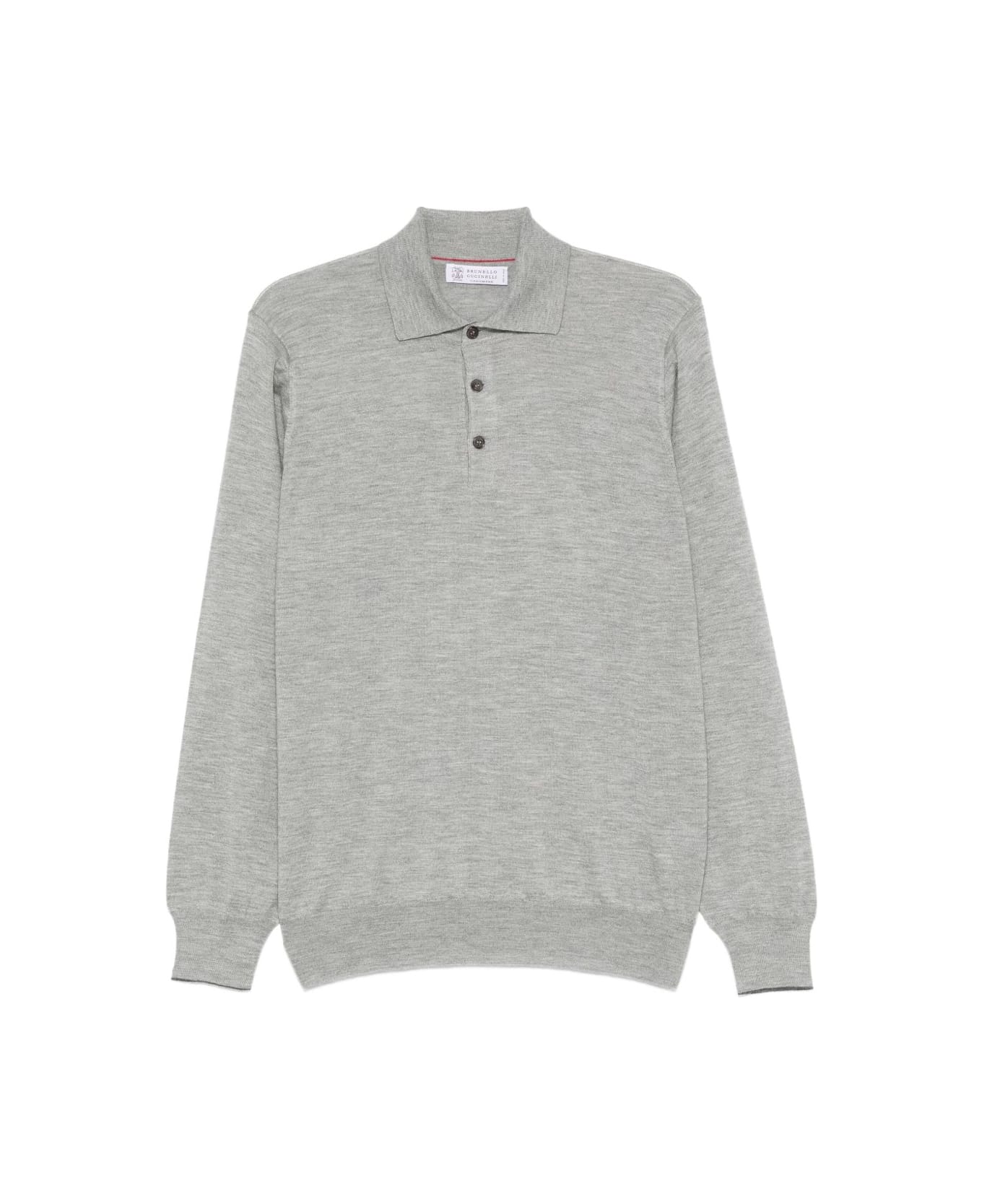 Brunello Cucinelli Cashmere Polo Sweater - Light Grey