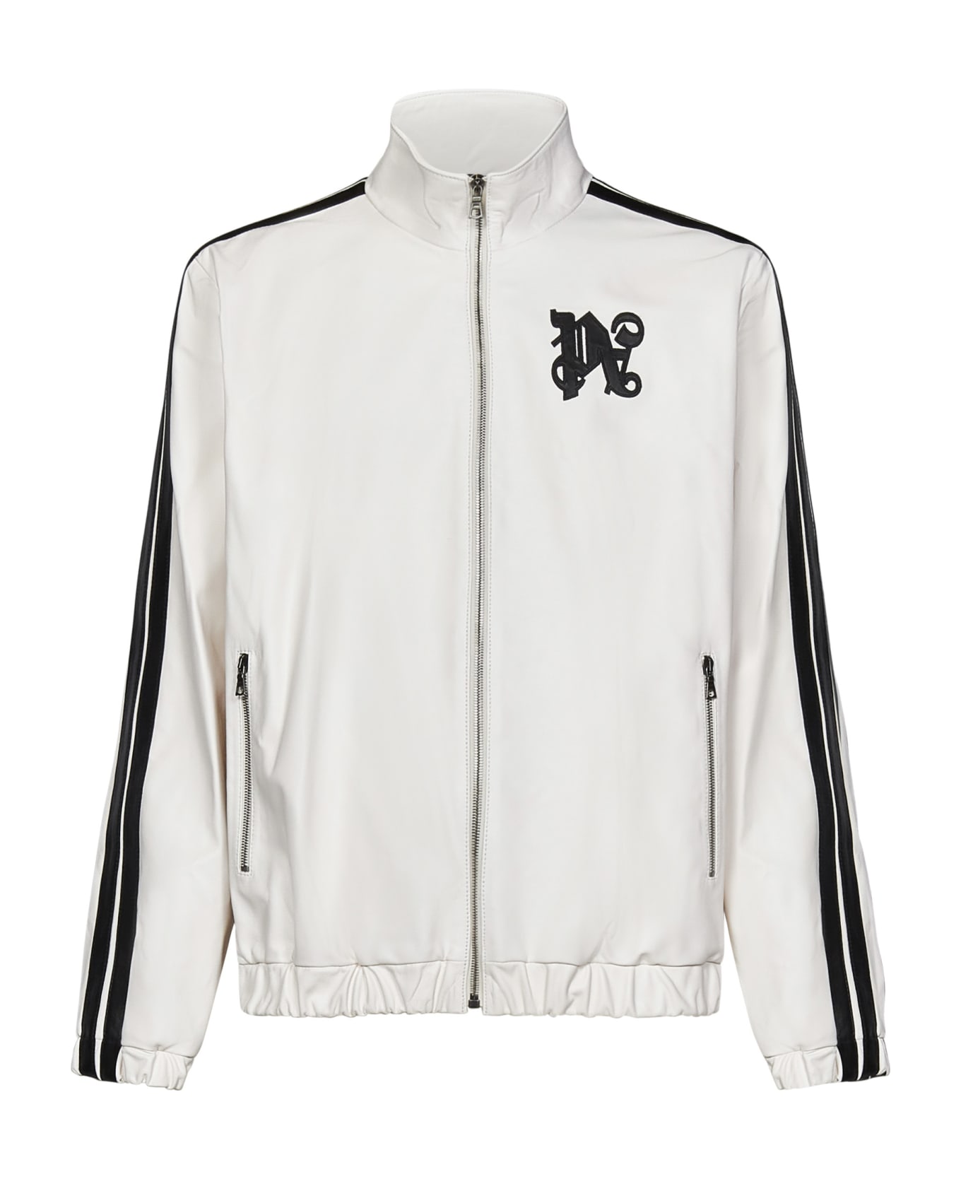 Palm Angels Monogram Leather Track Jacket - White