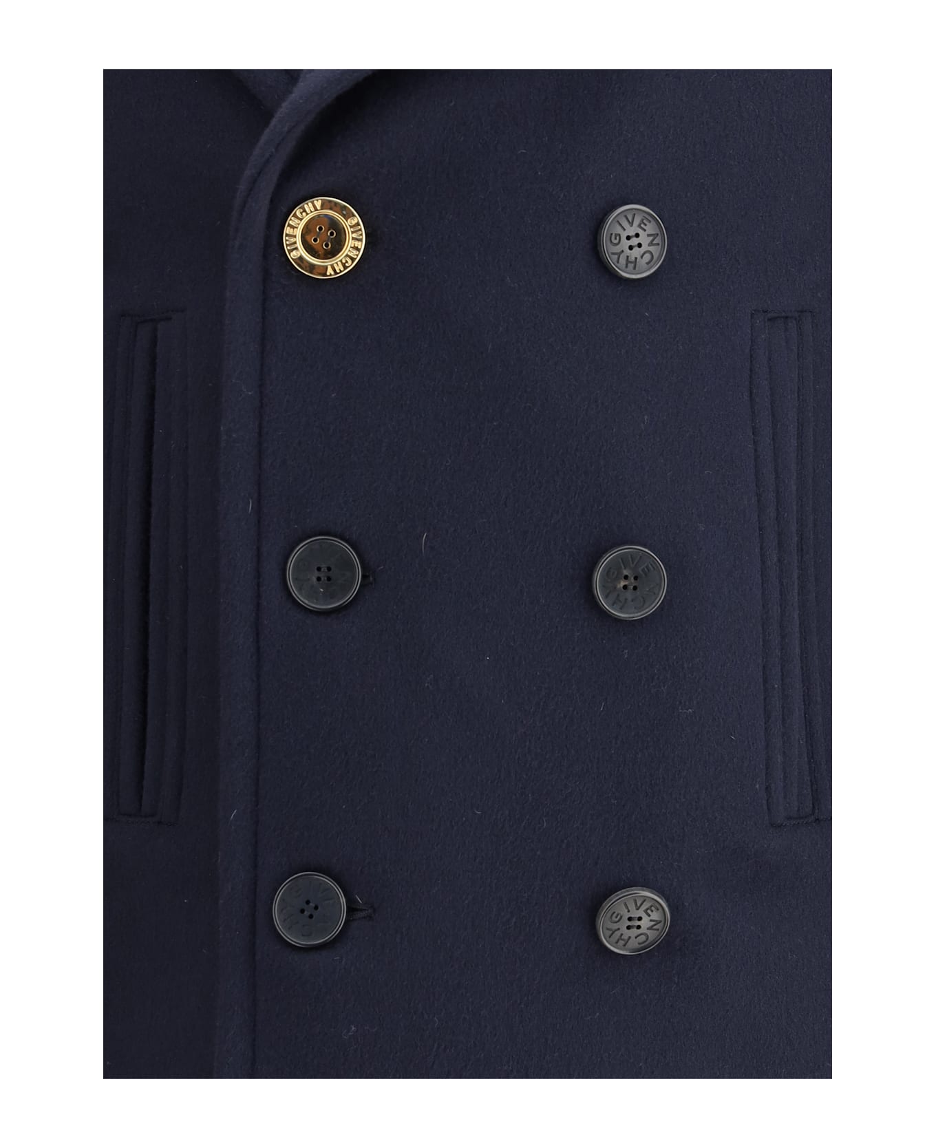 Givenchy Double-breasted Coat - Dark Blue