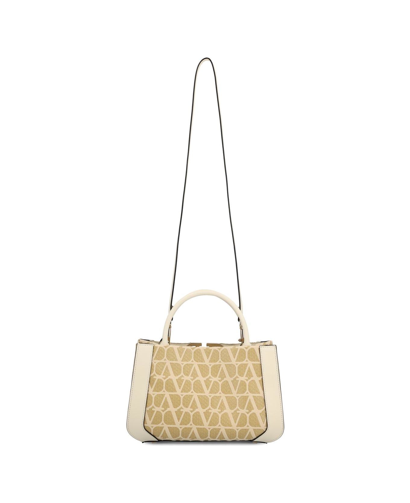 Valentino Garavani Toile Iconographe Small Top Handle Bag - Naturale/ivory