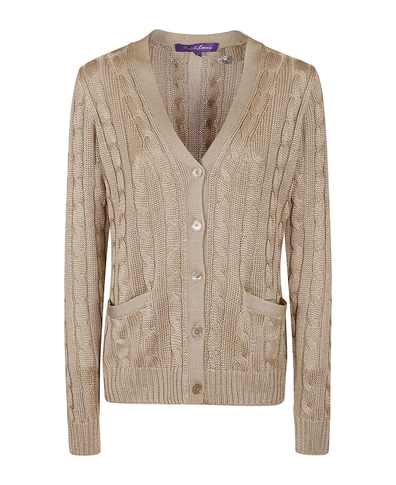 Ralph Lauren Cardi Cable-long Sleeve-cardigan - Lux Tan