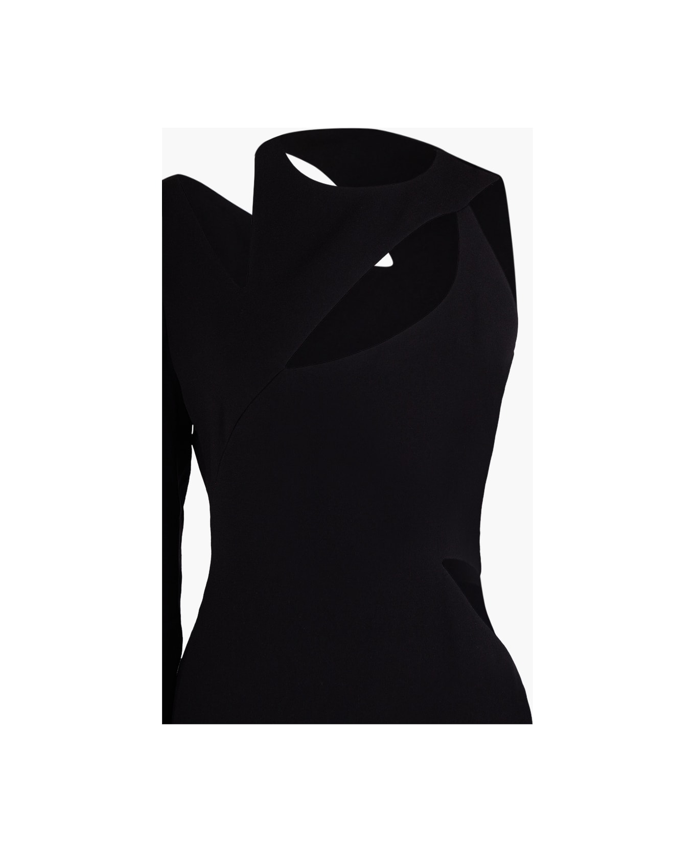 Monot One Shoulder Cut-out Long Dress - BLACK