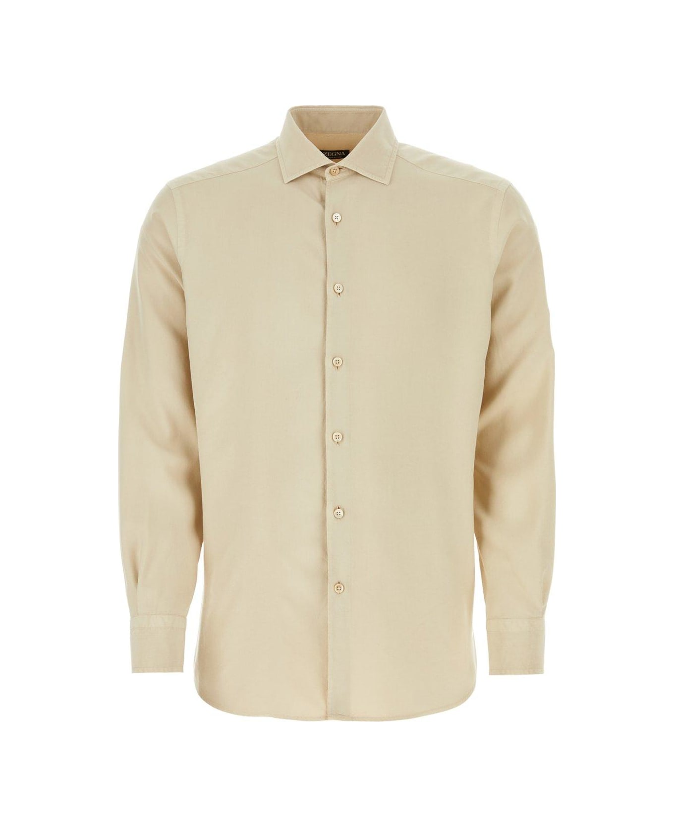 Zegna Long Sleeved Buttoned Shirt - NEUTRALS
