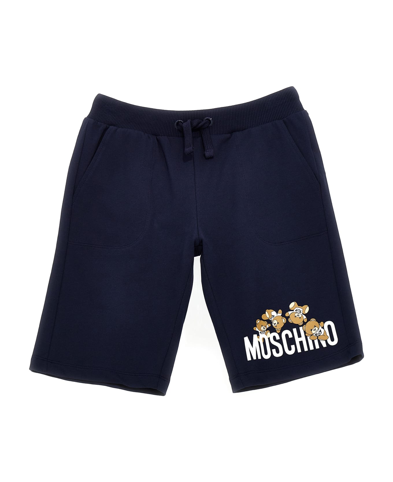 Moschino Logo Print Bermuda Shorts - Blue ボトムス