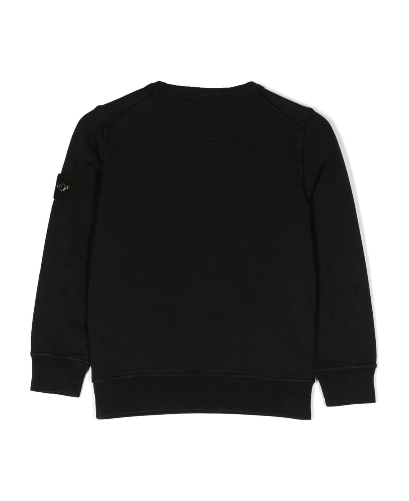 Stone Island Junior Black Cotton Sweatshirt - Nero