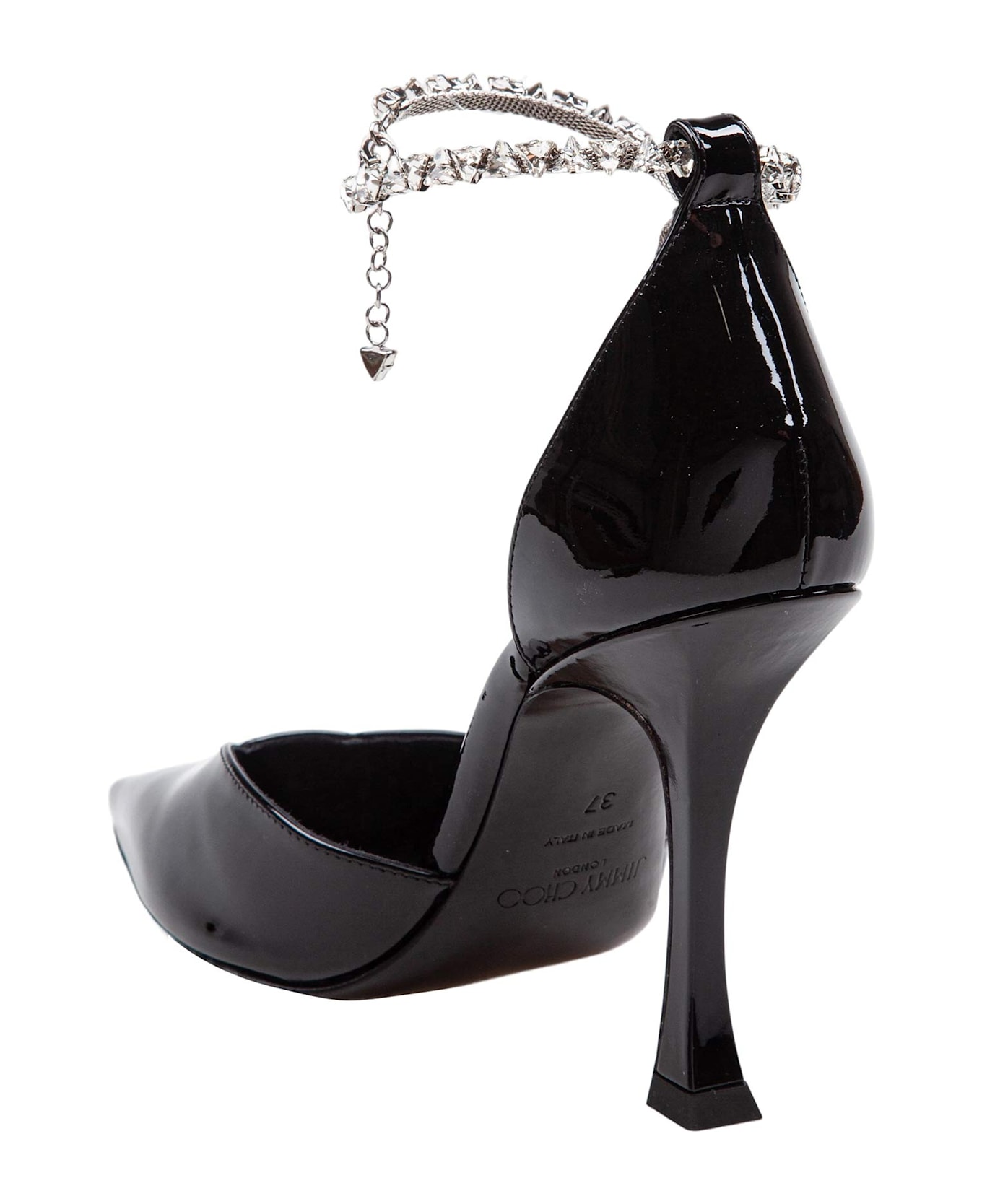 ◆正規品・新品◆Jimmy Choo Stevie 100 Patent Leather Sandal Jimmy Choo Stevie 100 Patent Leather Sandal With Crystal