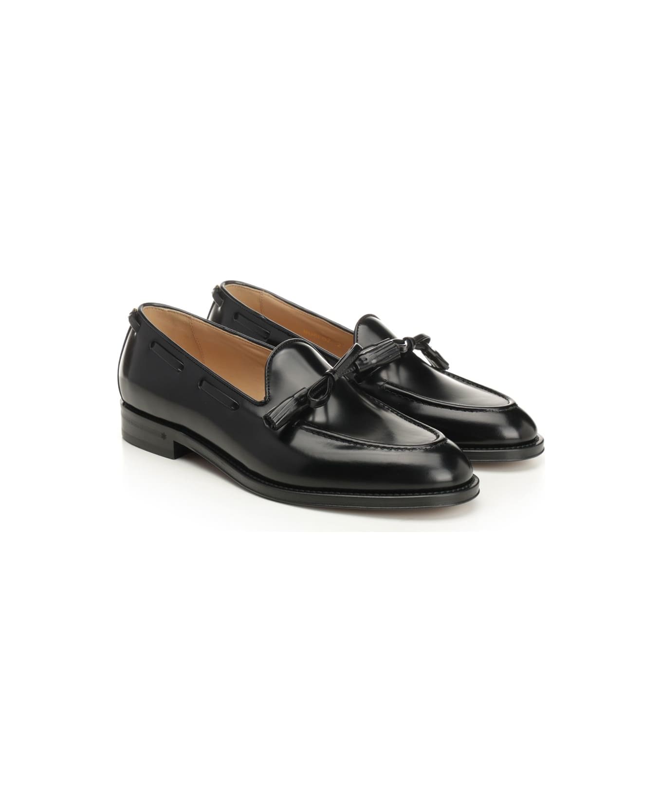 Valentino Garavani Bowshire Moccasin In Shiny Calfskin - BLACK