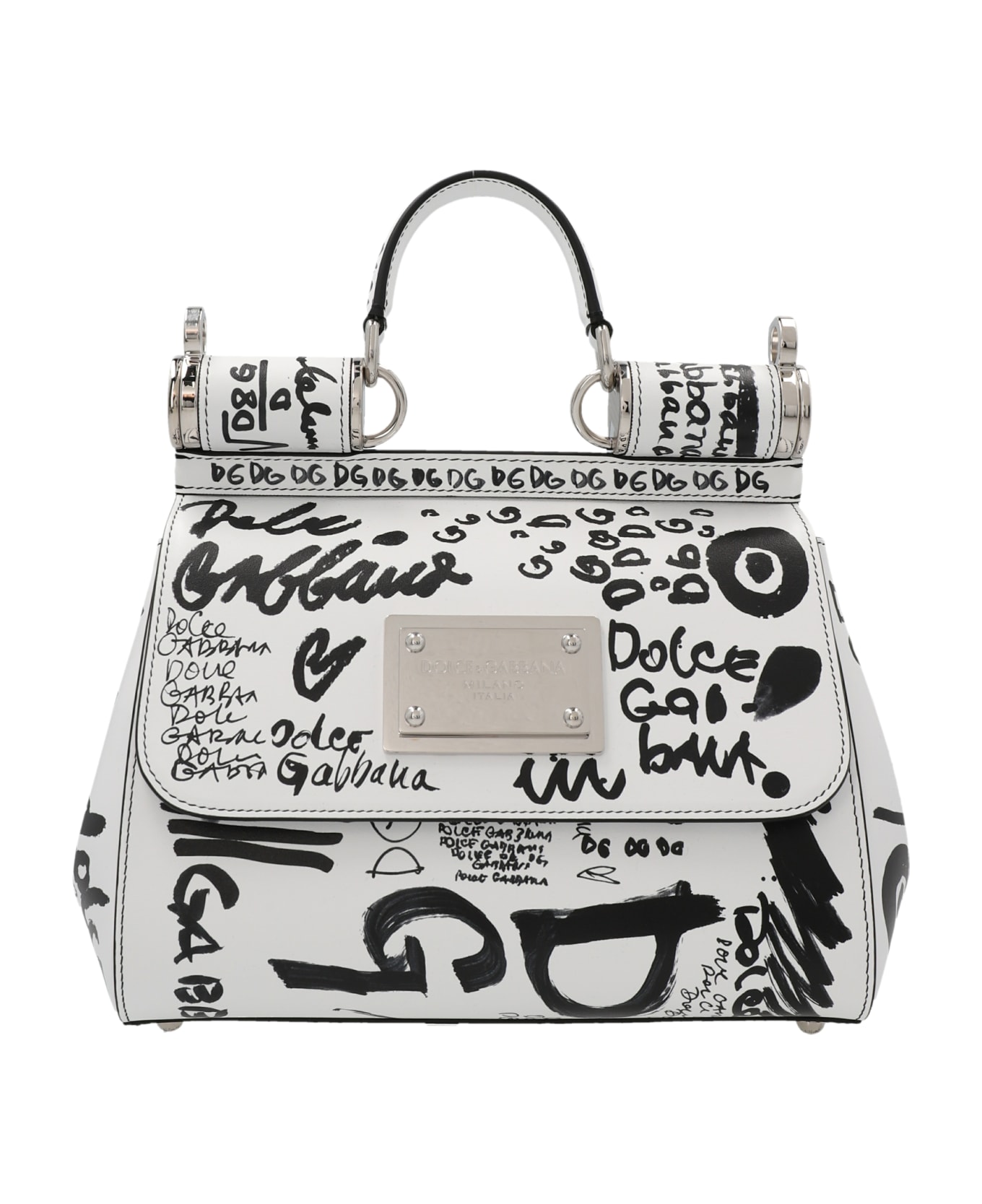Dolce & Gabbana Logo Handbag - White/Black