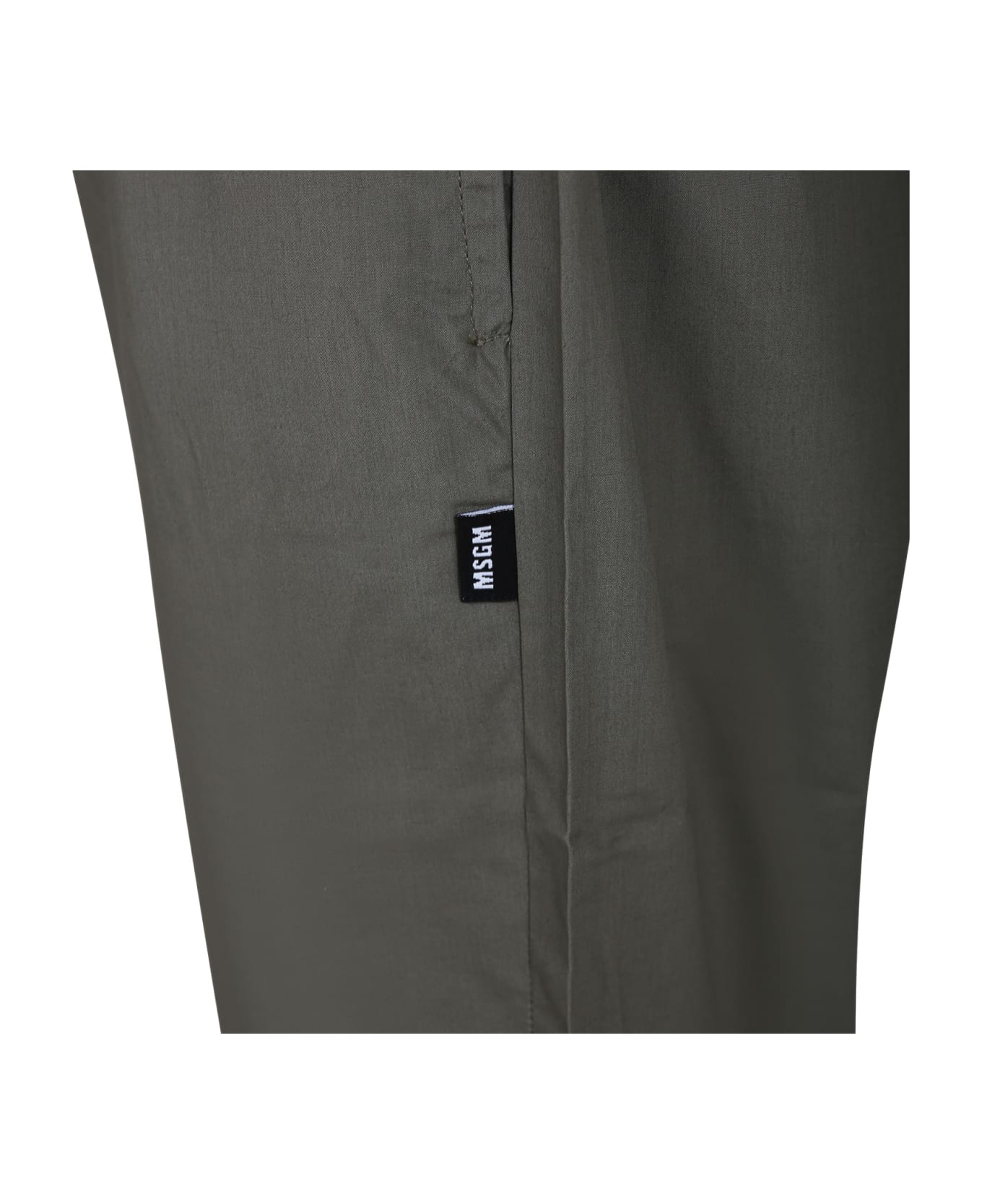 MSGM Green CROSS Trousers For Boy With Logo - Green