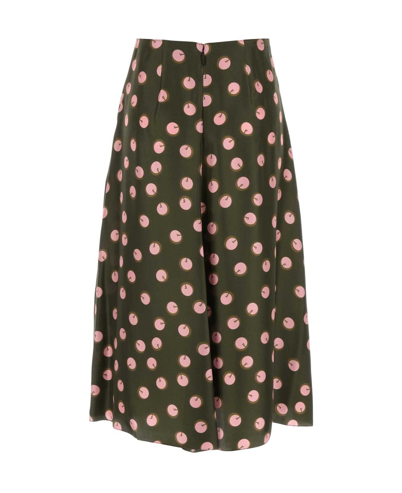 Fendi Printed Silk Skirt - DARKGREENZEPHIR