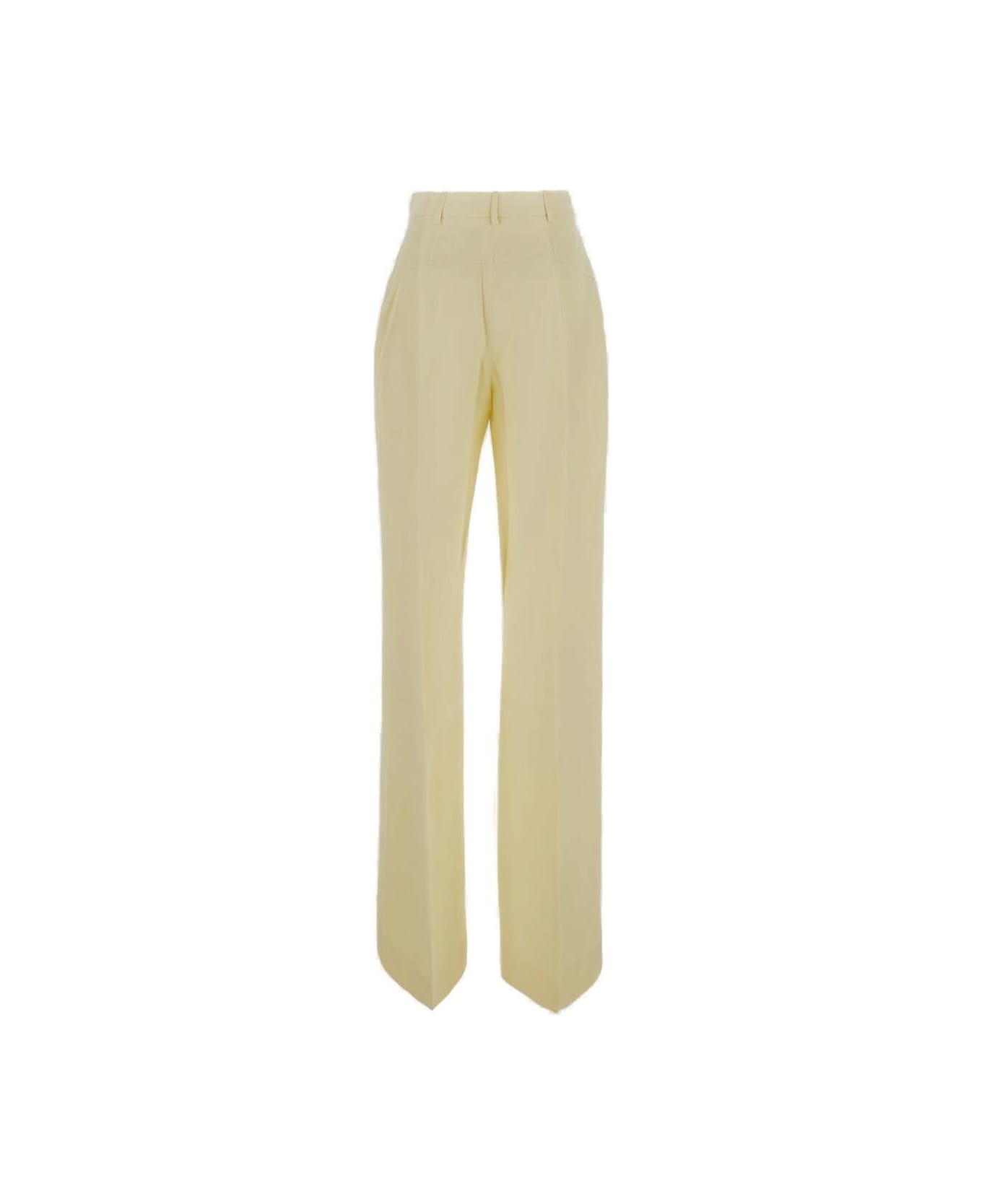 Jacquemus High Waist Flare Trousers - Pale Yellow