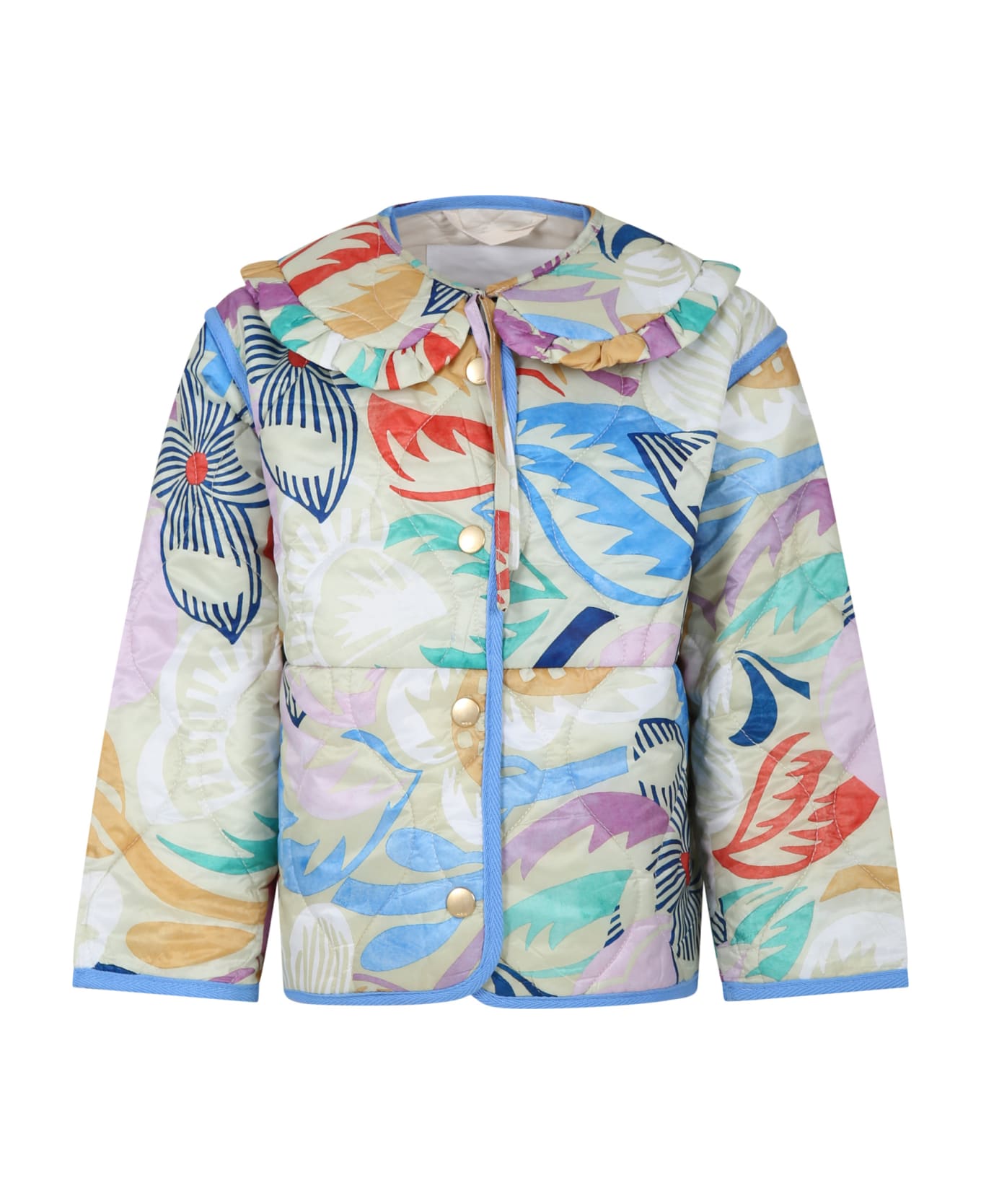 Molo Multicolor Down Jacket For Girl - Multicolor