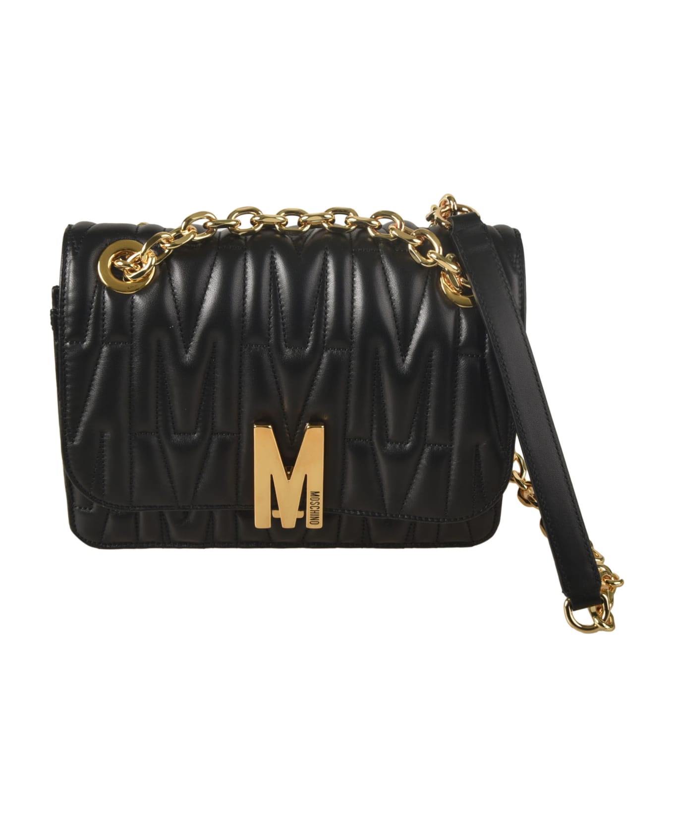 Moschino Logo Quilted Chain Shoulder Bag - 1555