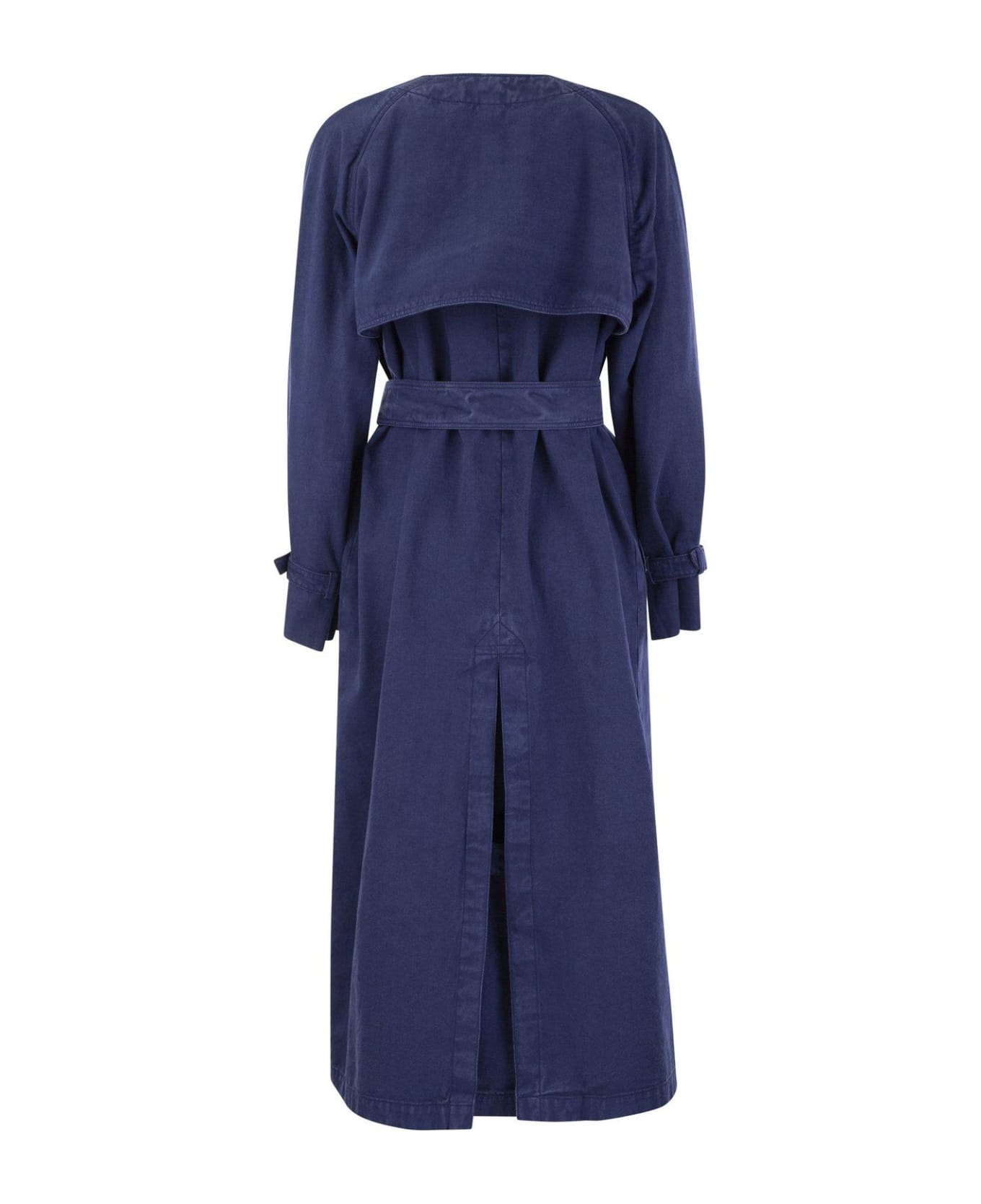 Max Mara Belted Double-breasted Trench Coat - NAVY