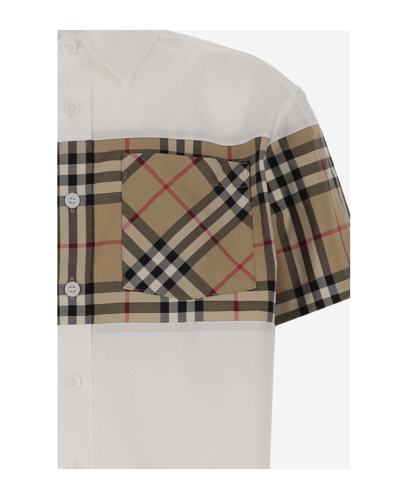 Burberry Shirt With Check Insert - White