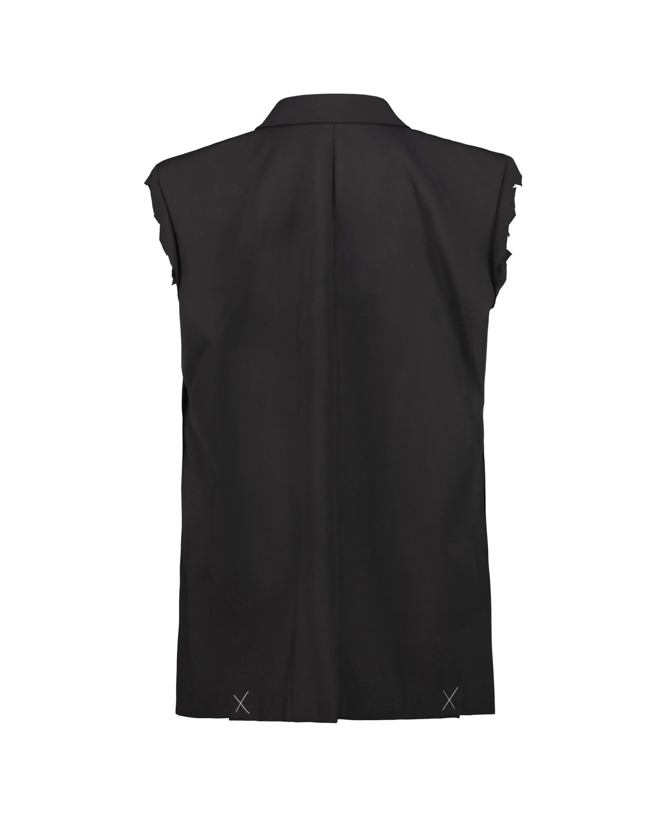 VETEMENTS Deconstructed Sleeveless Vest Jacket - Black