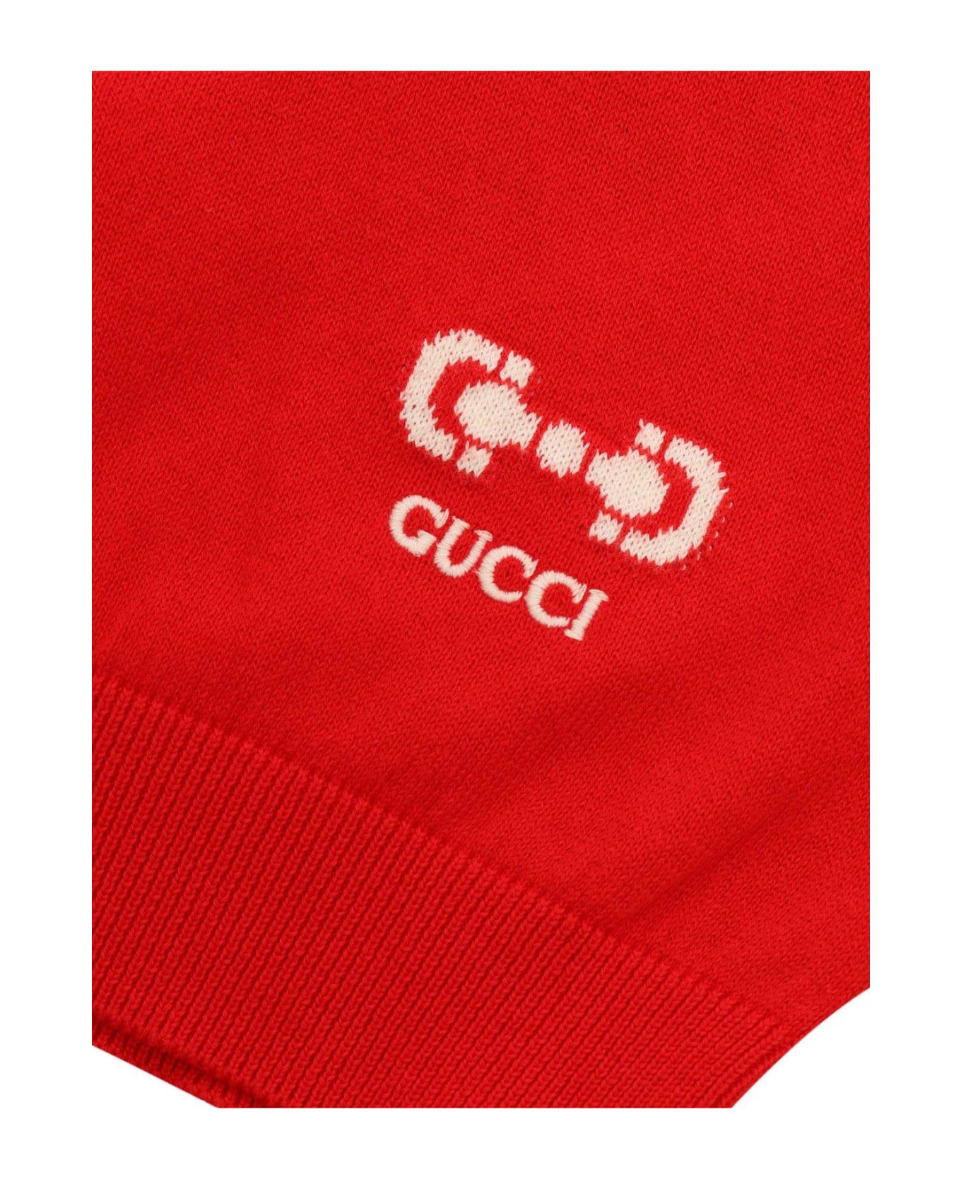 Gucci Logo Intarsia Crewneck Jumper - Rosso