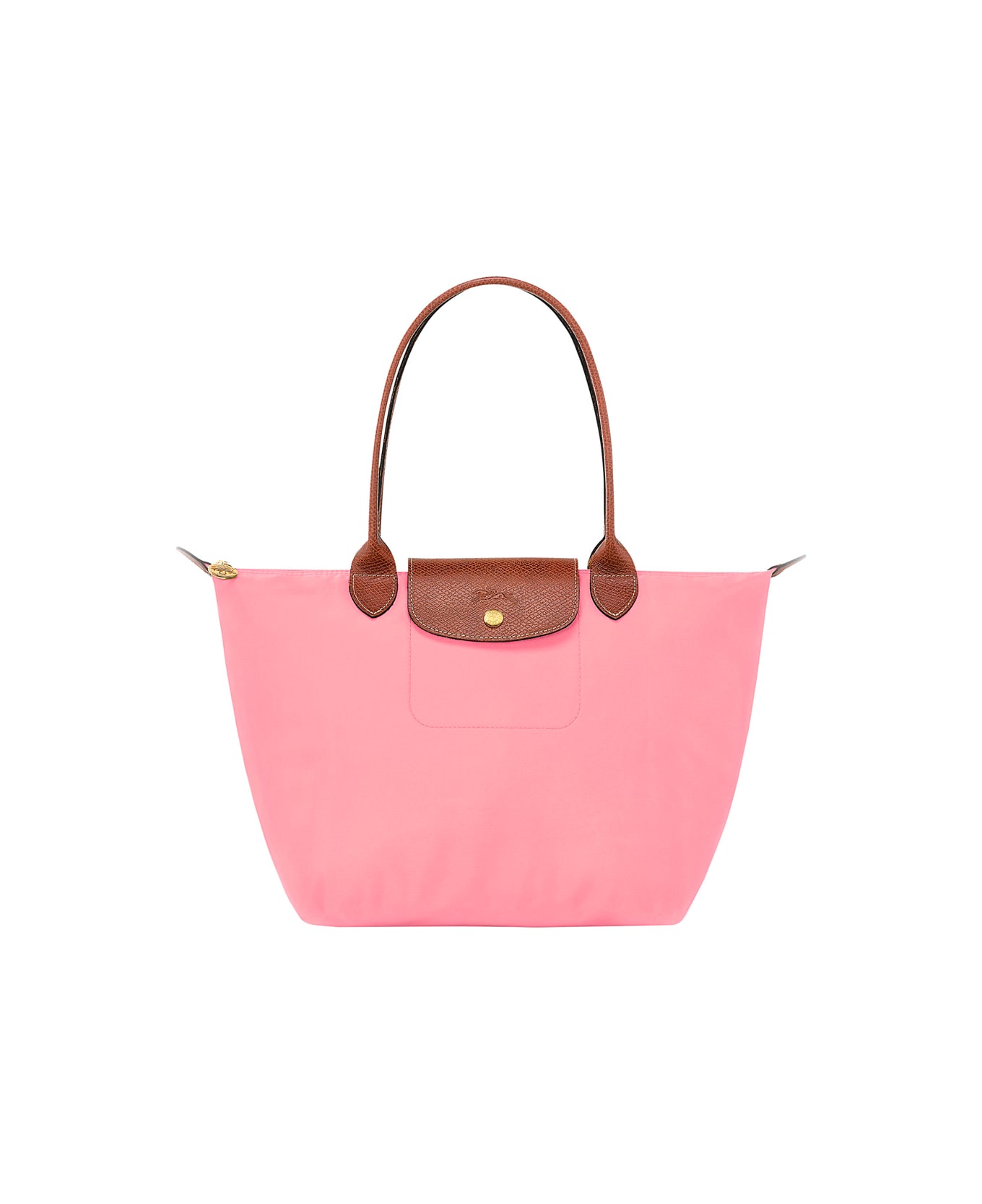 Longchamp 'm Le Pliage Original' Pink Handbag With Embossed Logo In Canvas Woman - Pink