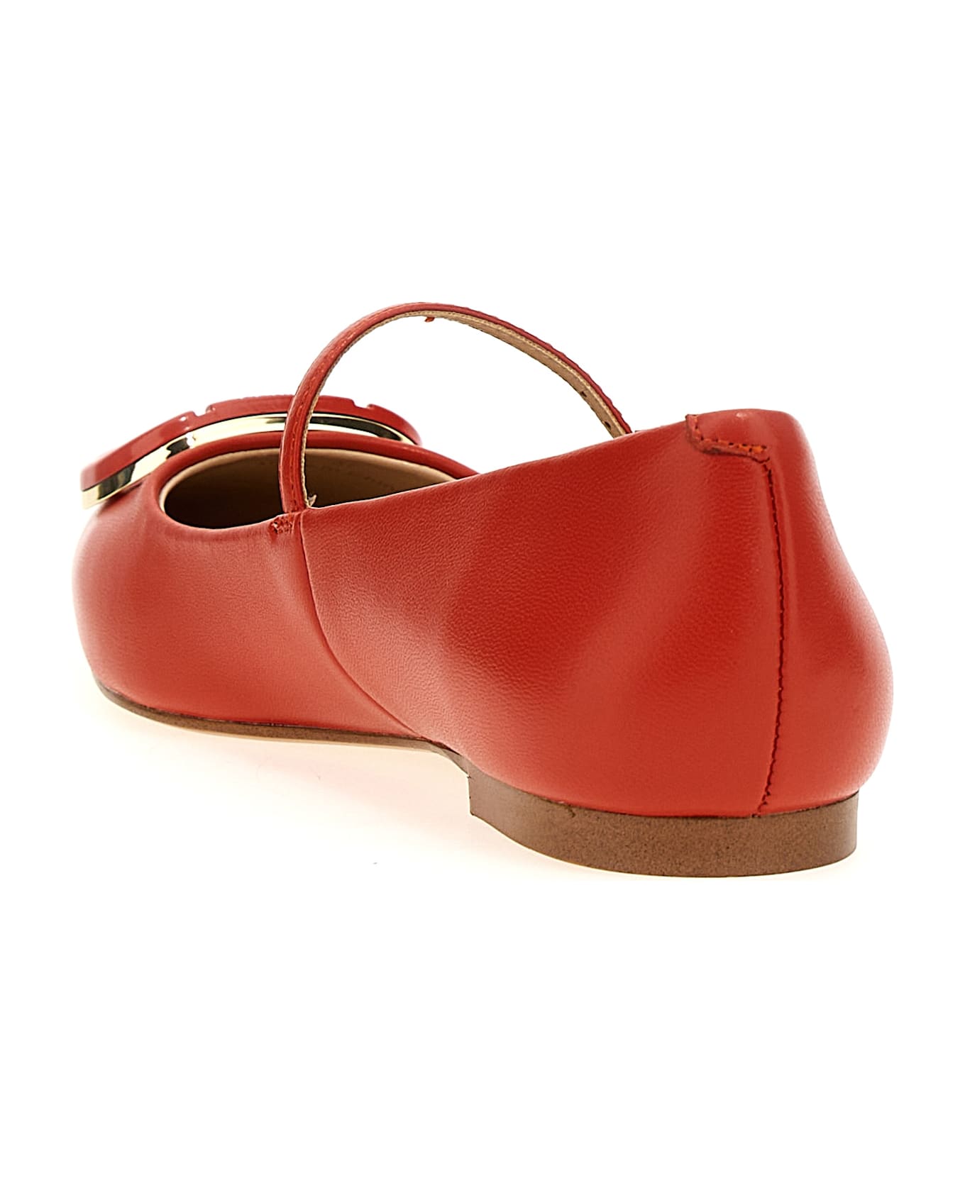TwinSet 
oval T
 Ballet Flats - Red
