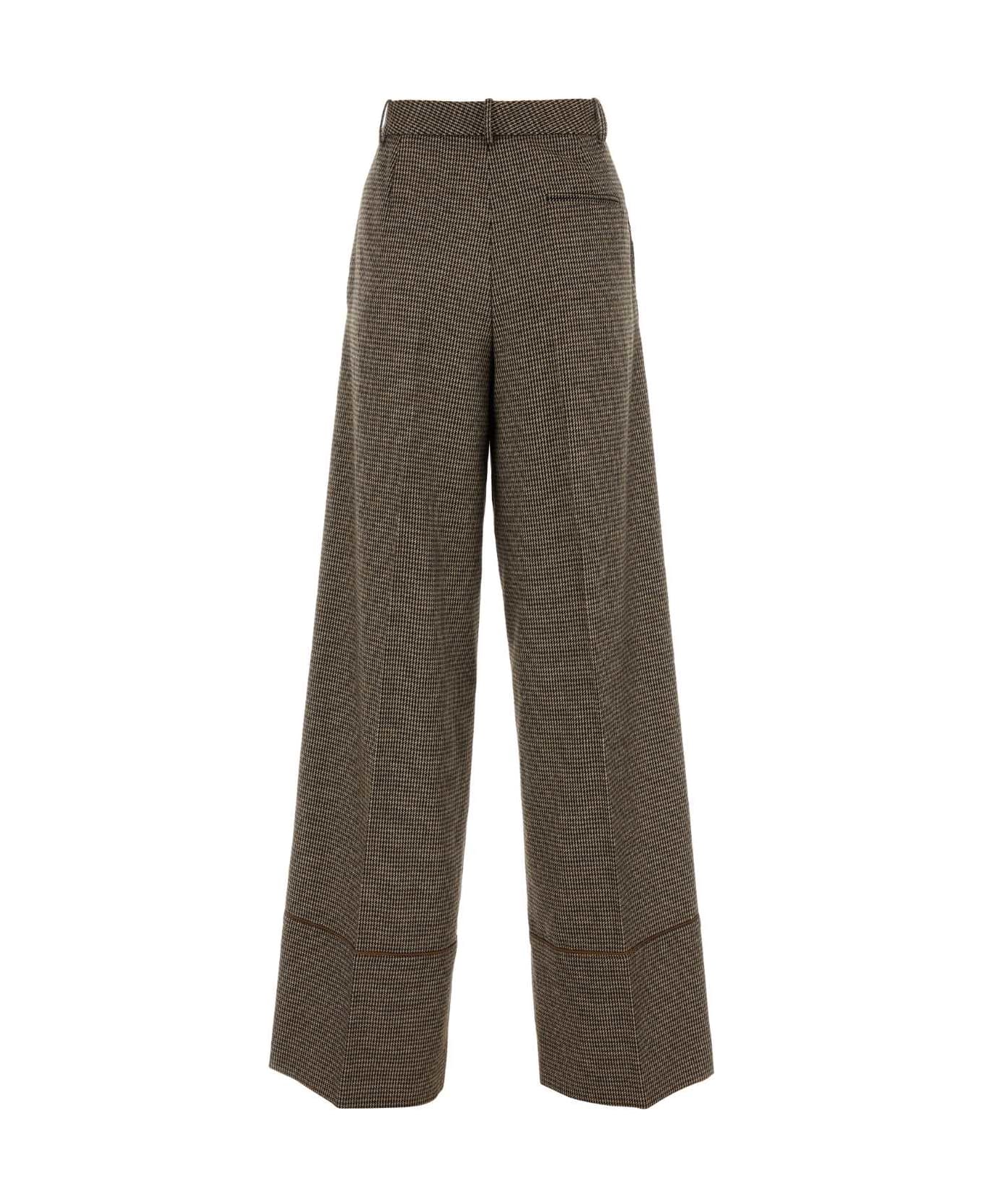 Bally Embroidered Stretch Wool Blend Wide-leg Pant - I8D5 ボトムス