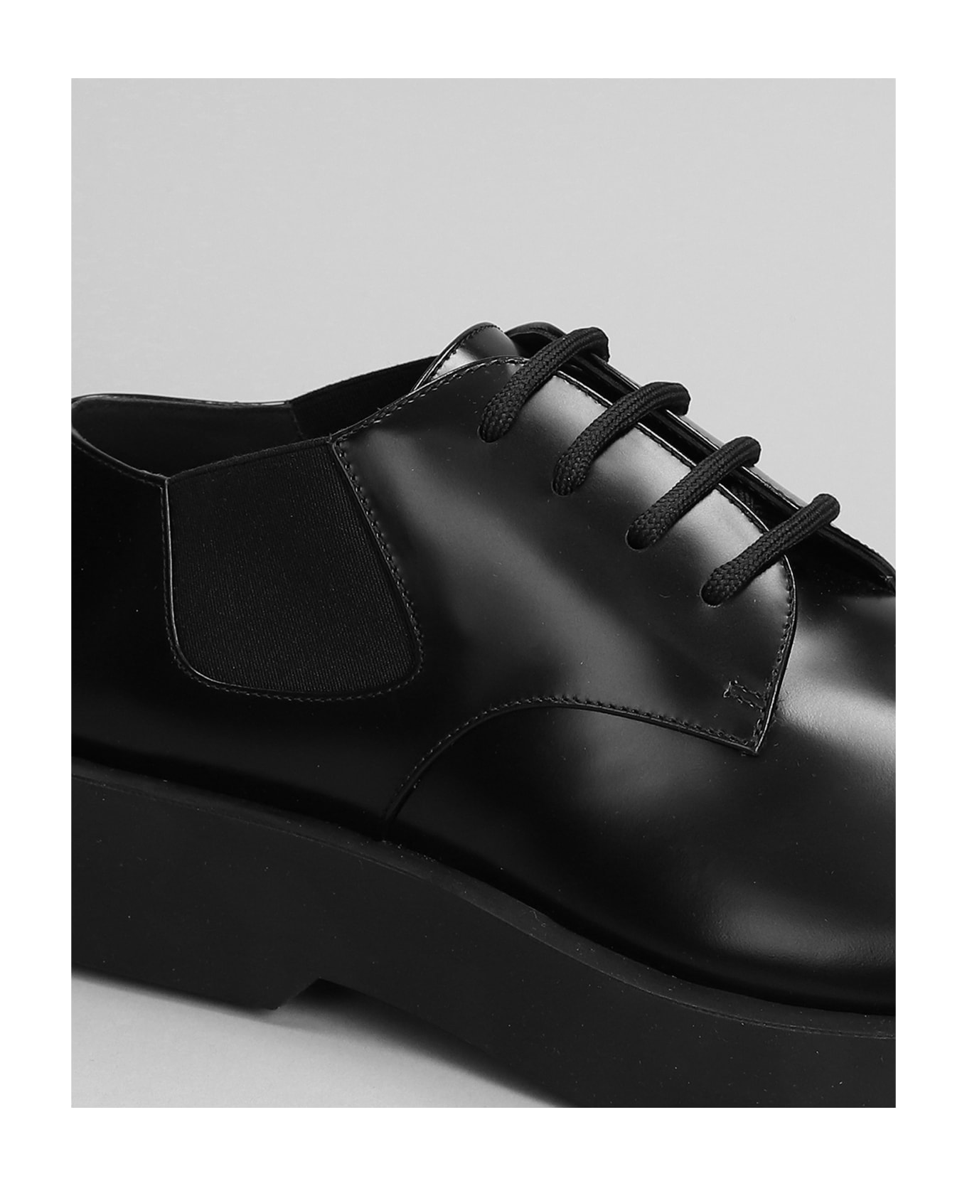 Jil Sander Lace Up Shoes In Black Leather - black レースアップシューズ