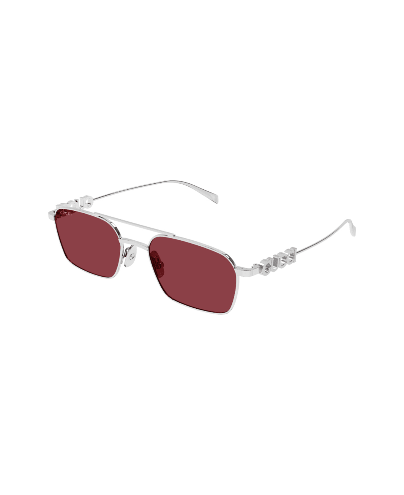 Gucci Eyewear Gucci Gg1804s Linea Name Of Brand 004 Silver Red Sunglasses - Argento