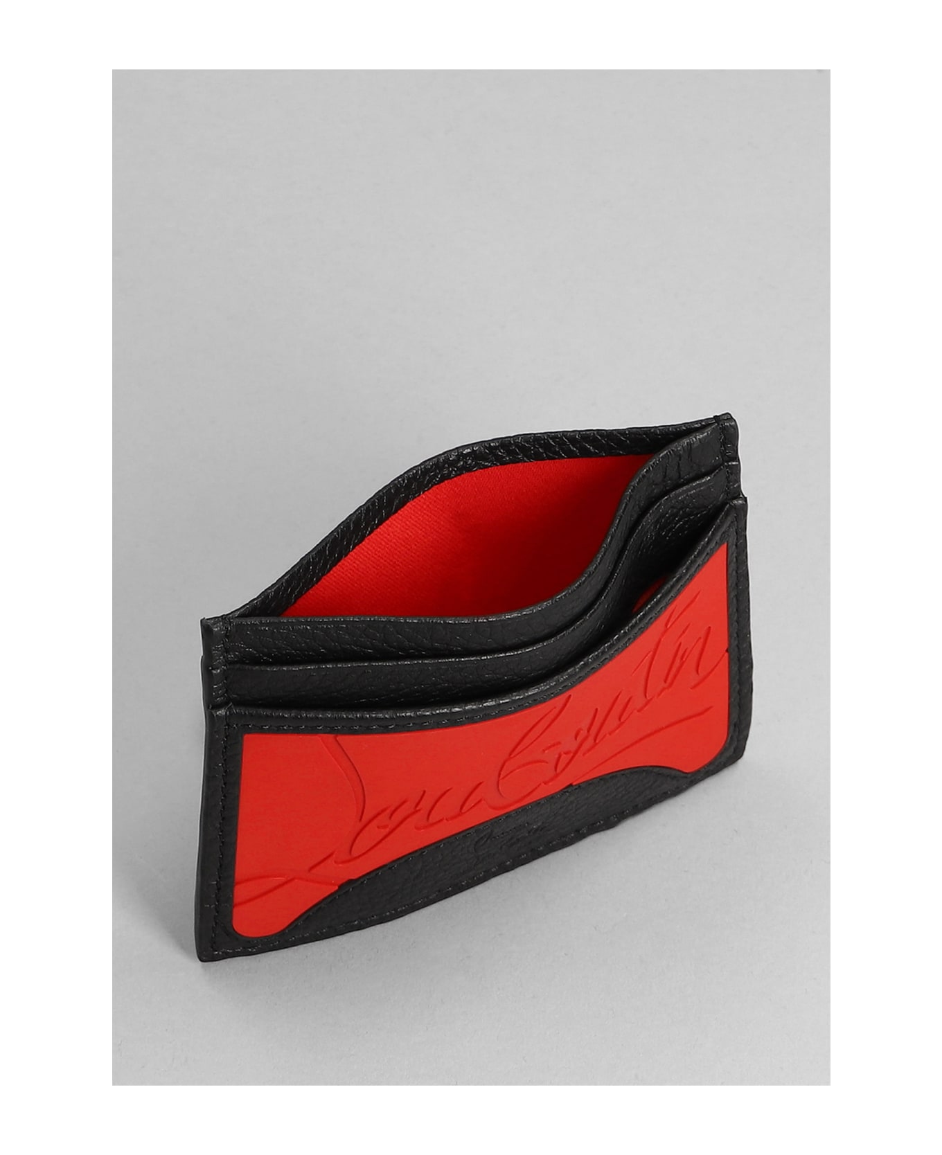 Christian Louboutin Wallet In Red Leather - Loubi/black
