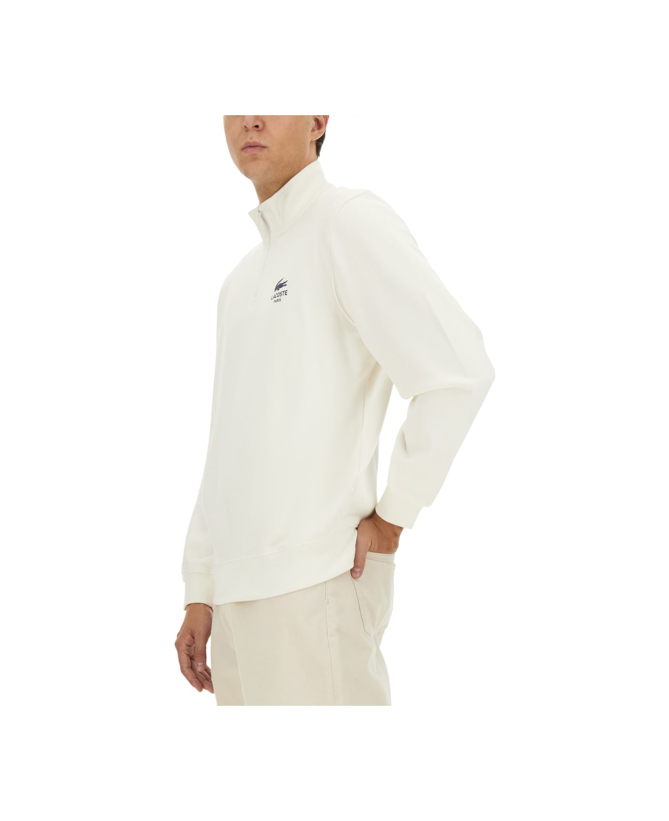 Lacoste Sweatshirt With Logo - WHITE