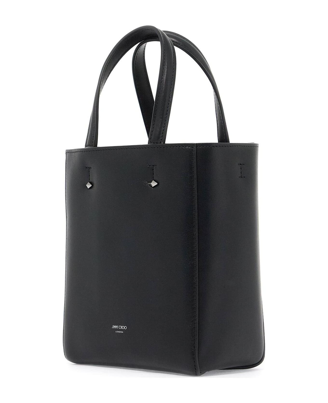 Jimmy Choo Smooth Leather Lenny N/s Tote Bag. - BLACK GUNMETAL (Black)