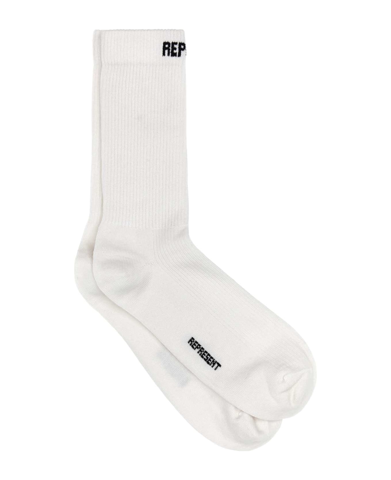 REPRESENT White Cotton And Acrylic Socks - 01