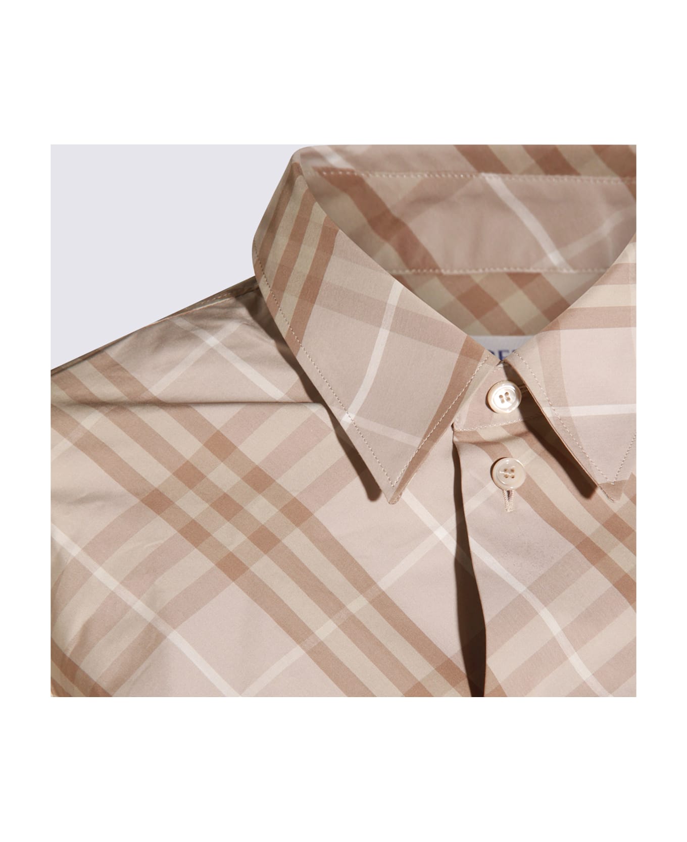 Burberry Beige Cotton Shirt - STONE GREY IP CHECK