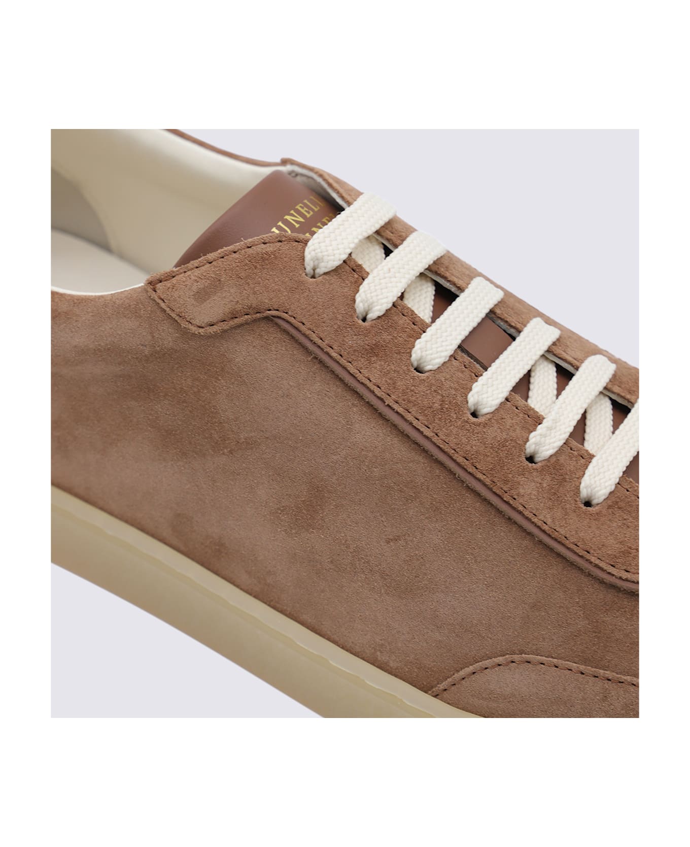 Brunello Cucinelli Beige Leather Sneakers - NUT
