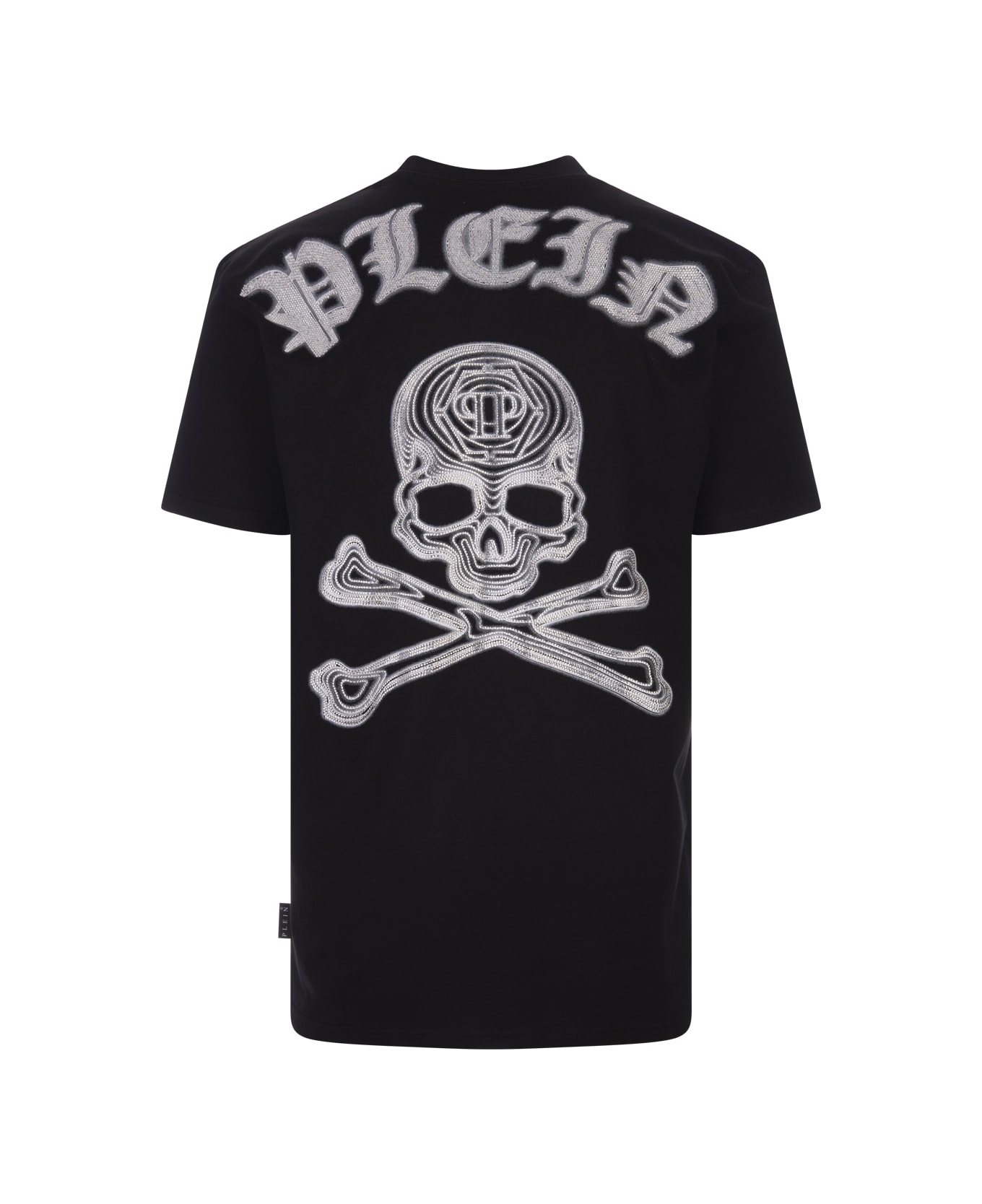 Philipp Plein Black T-shirt With Crystal Skull&bones - Black
