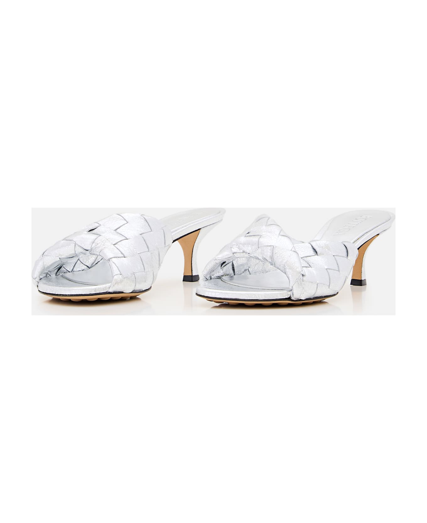 Bottega Veneta Mule Blink Intreccio - Silver
