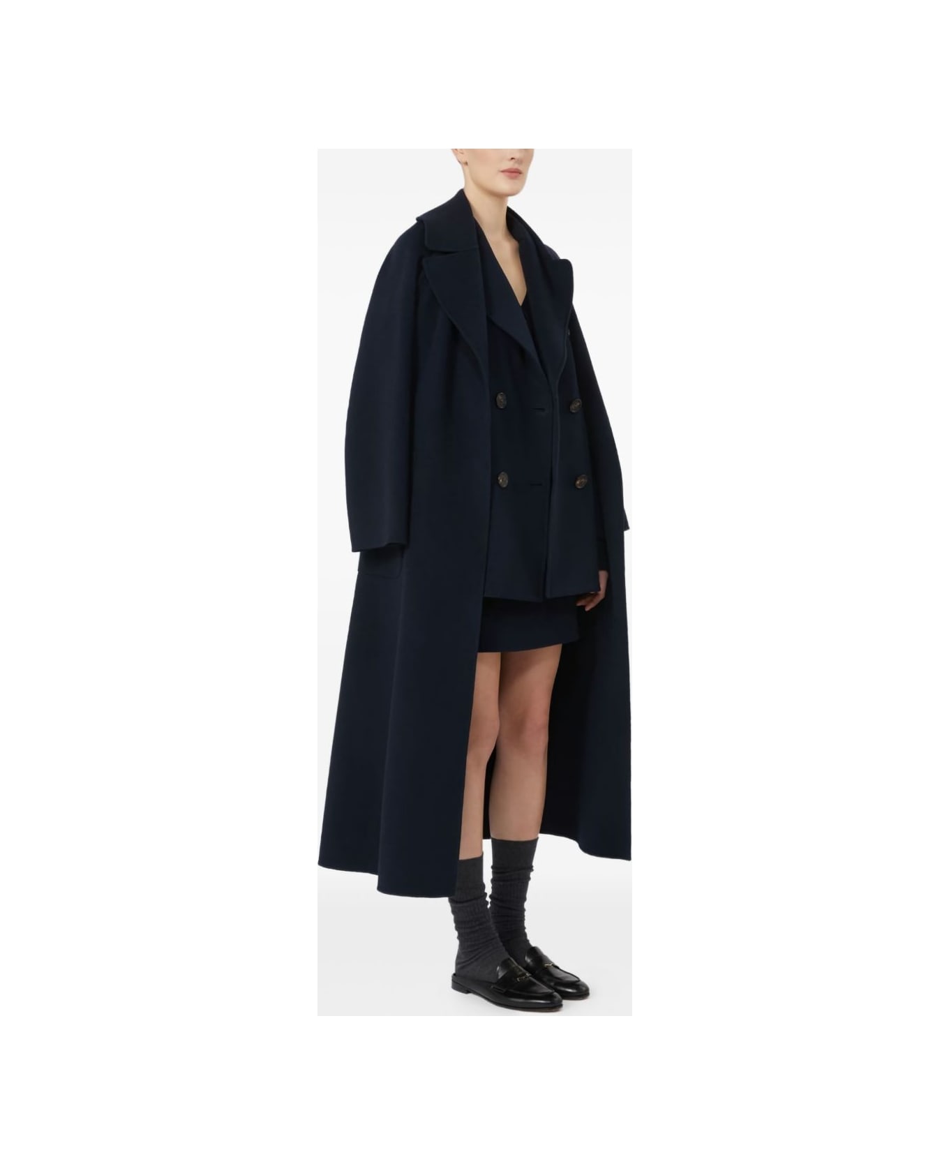 
S Max Mara Double-breasted Peacoat - Blue