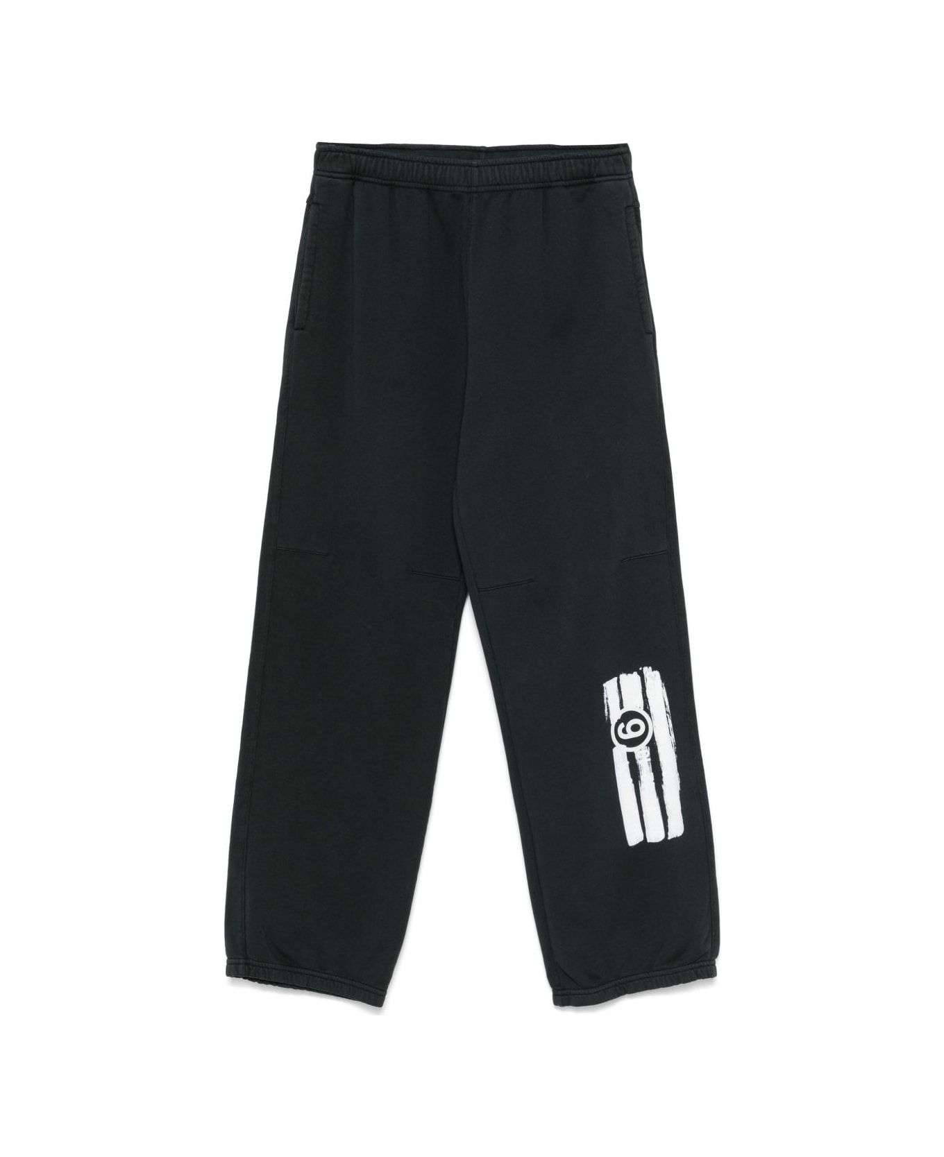 MM6 Maison Margiela Logo Cotton Sweatpants - Black