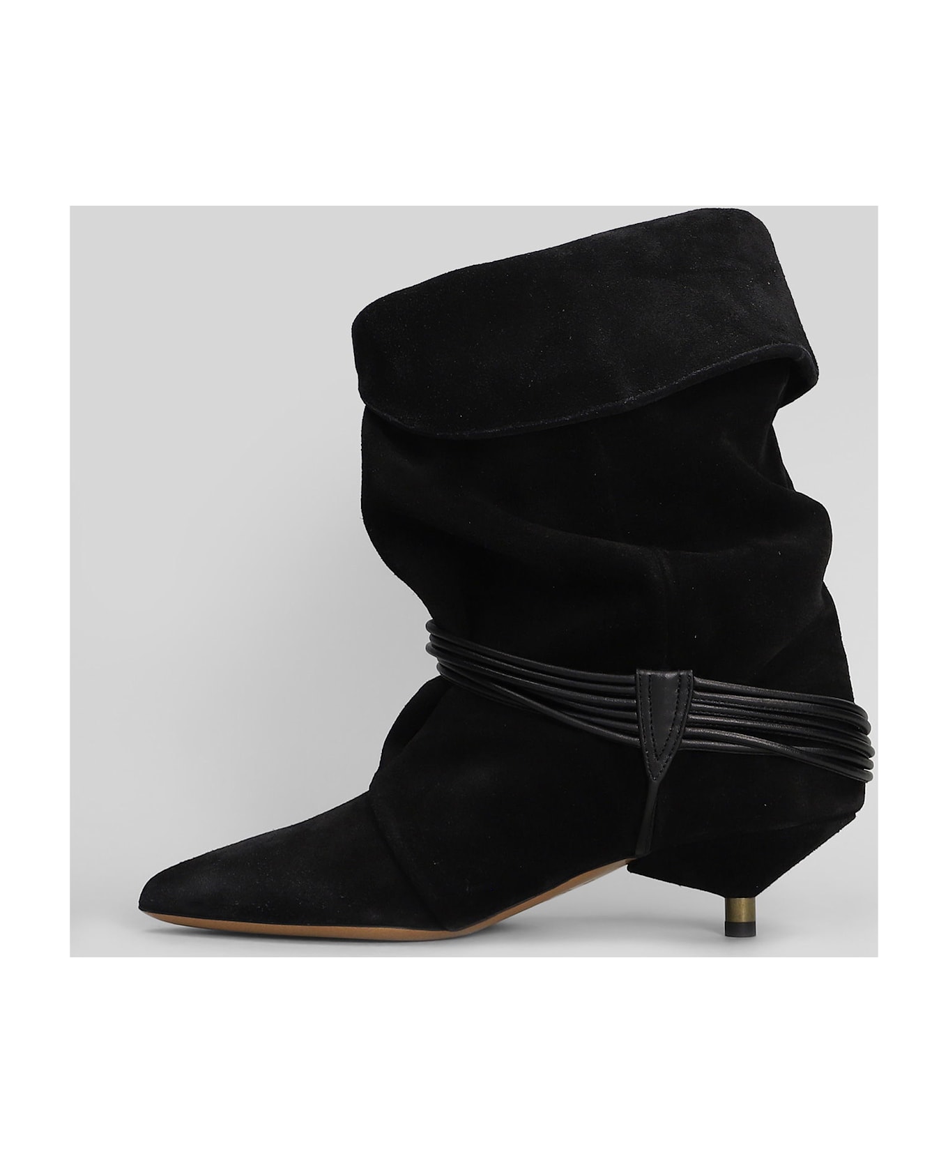 Isabel Marant Edrika Low Heels Ankle Boots In Black Suede - black