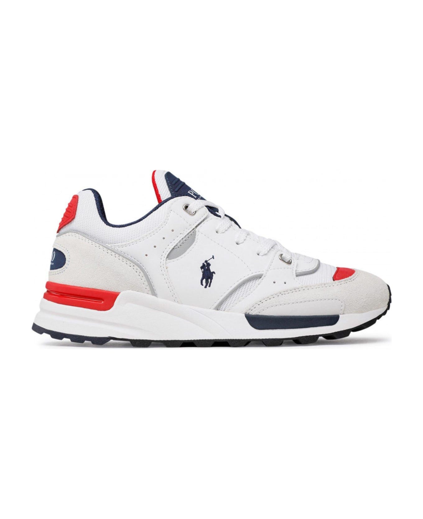 Polo Ralph Lauren Panelled Lace-up Sneakers - Grey/navy/white/red スニーカー
