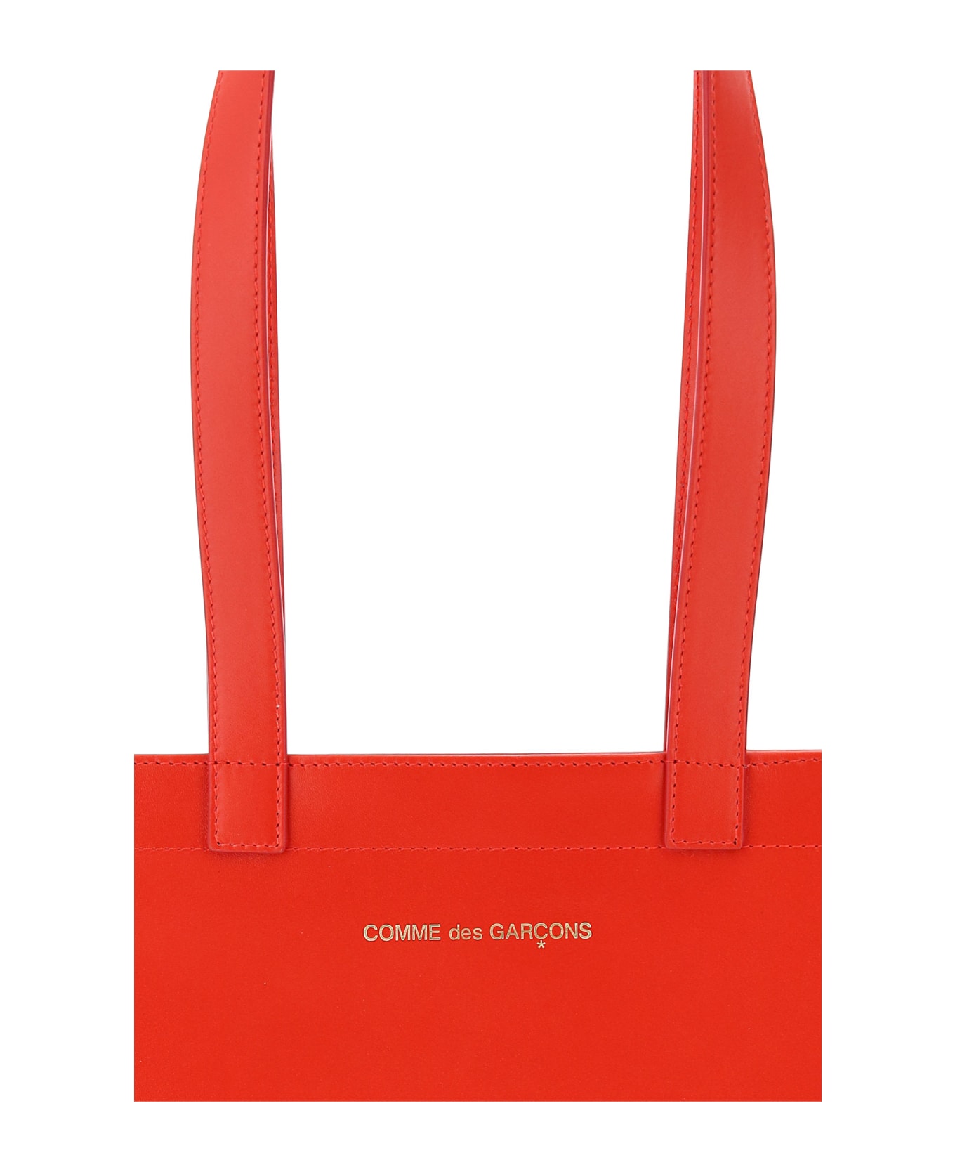 Comme des Garçons Wallet Leather Tote Bag With Logo - RED (Red)