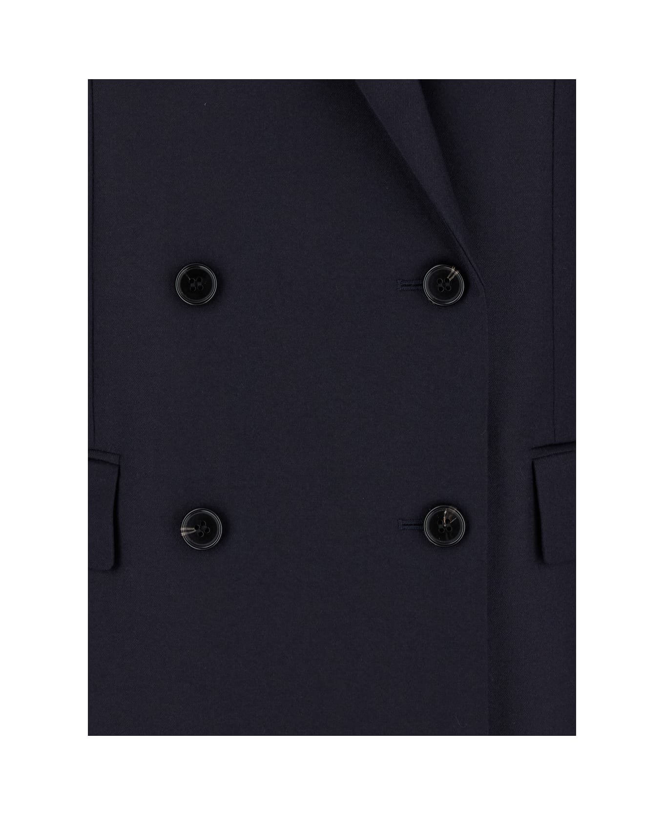 Theory Blue Double-breasted Jacket With Notched Revers In Wool Woman - Blu
