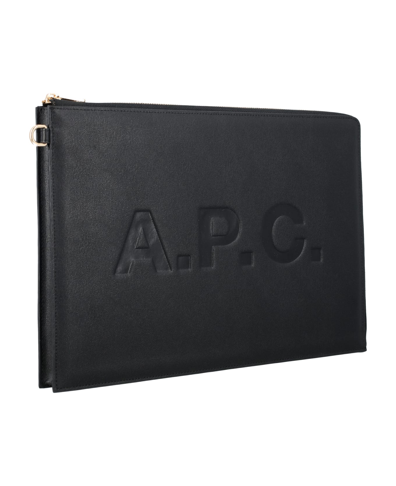 A.P.C. Briefcase With Logo - BLACK クラッチバッグ